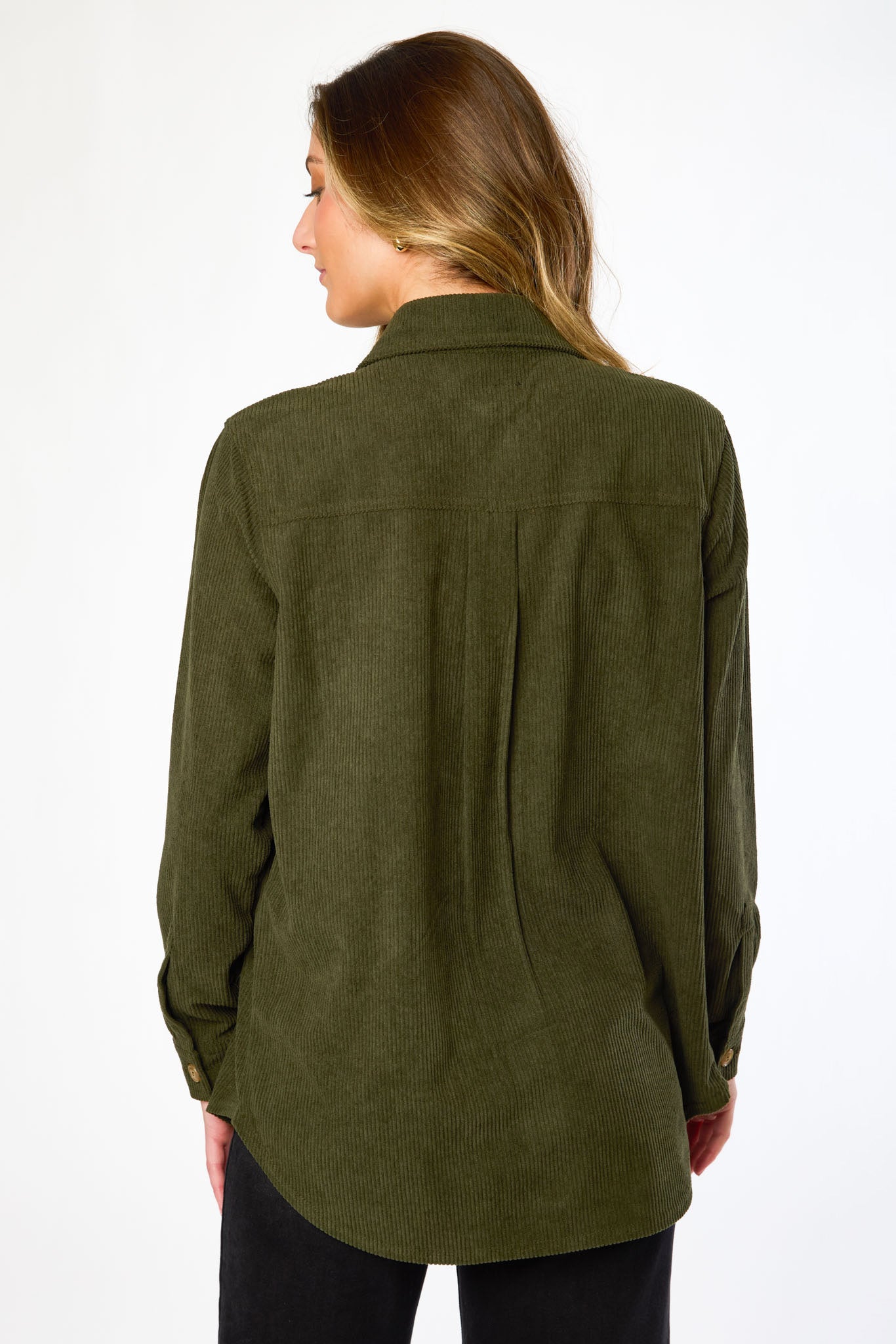 Velvet Corduroy Patch Pocket Shirt