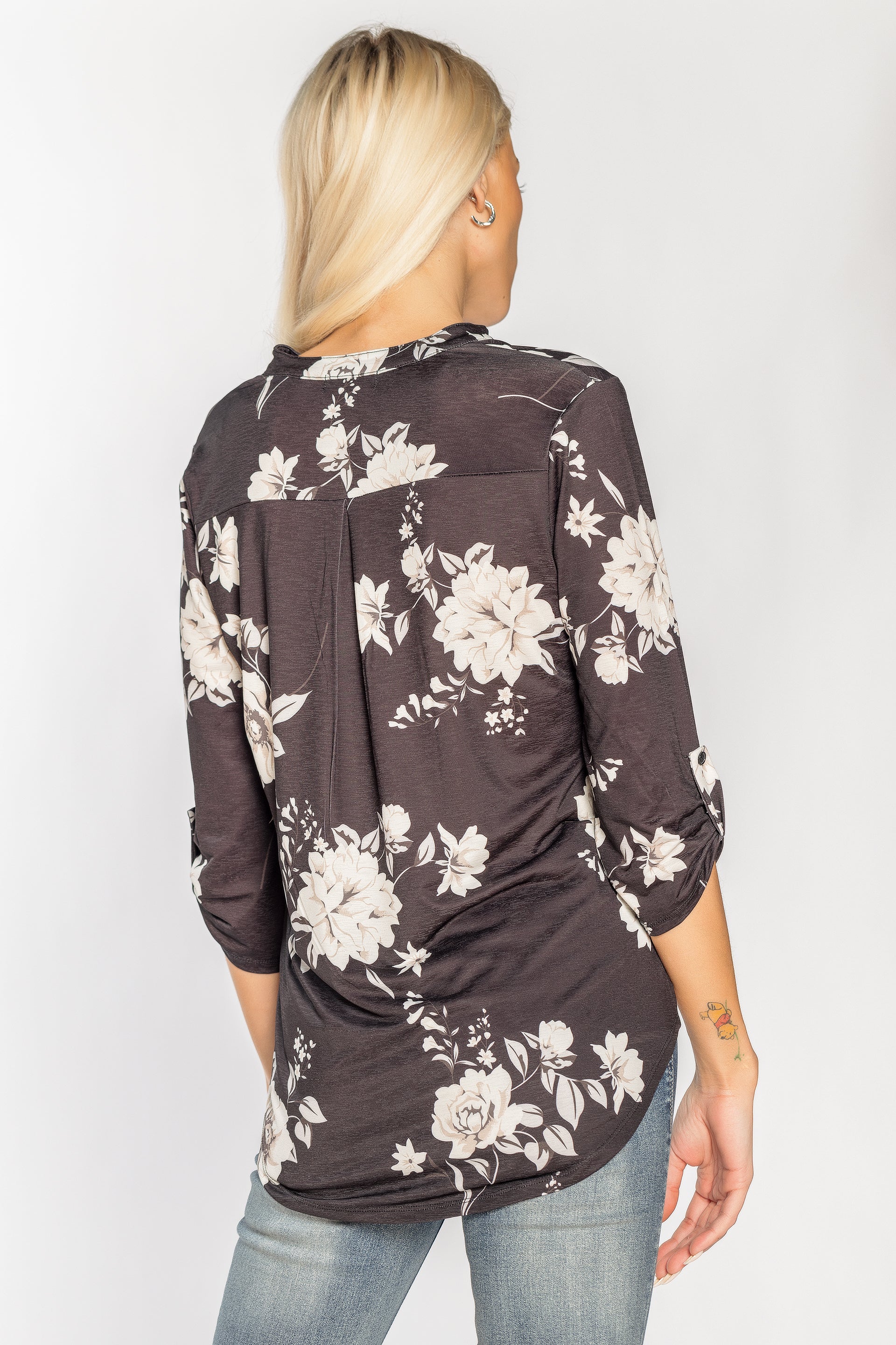 Blouse motif fleurs larges