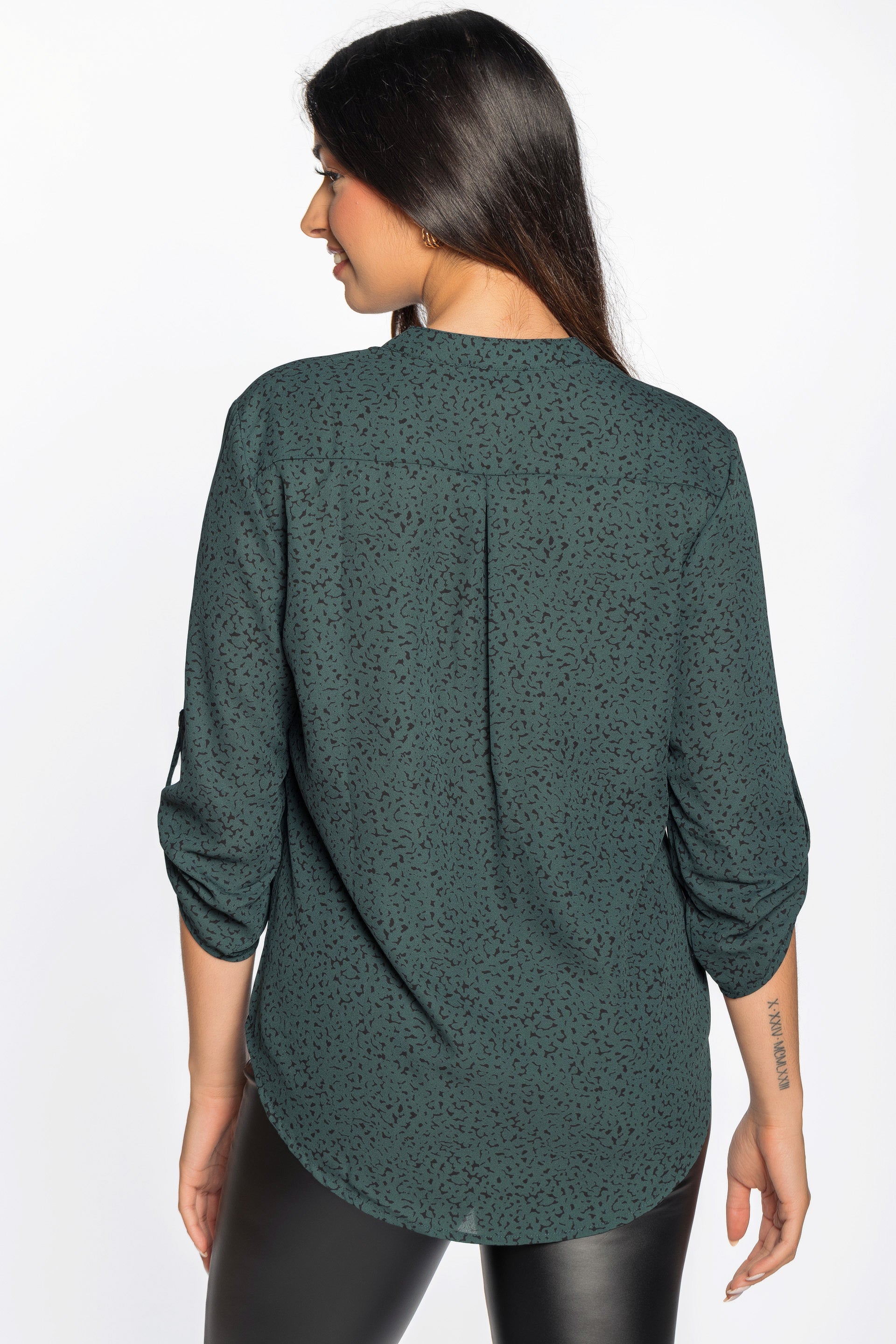 Abstract Half-Placket Blouse
