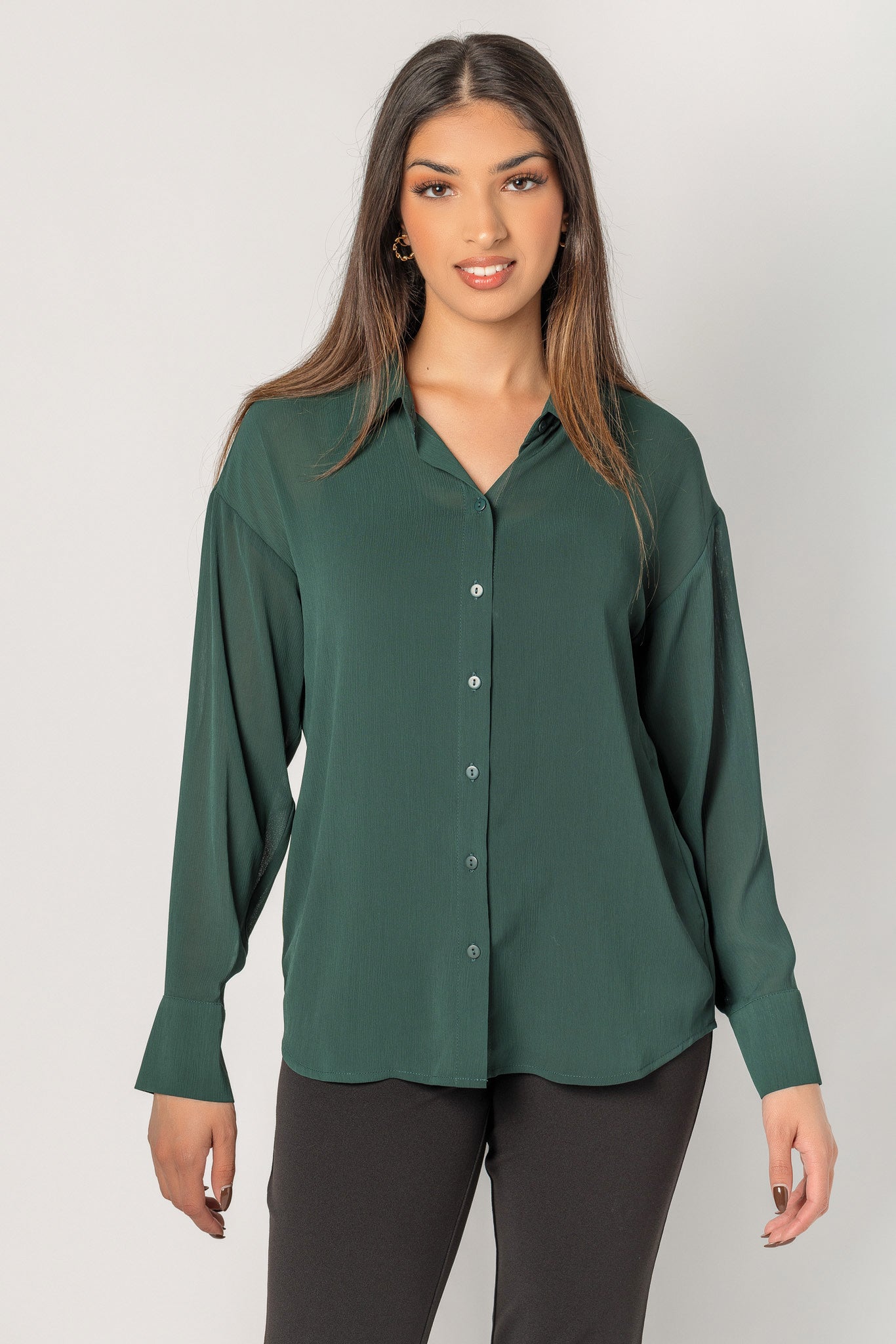 Blouse en mousseline froissée