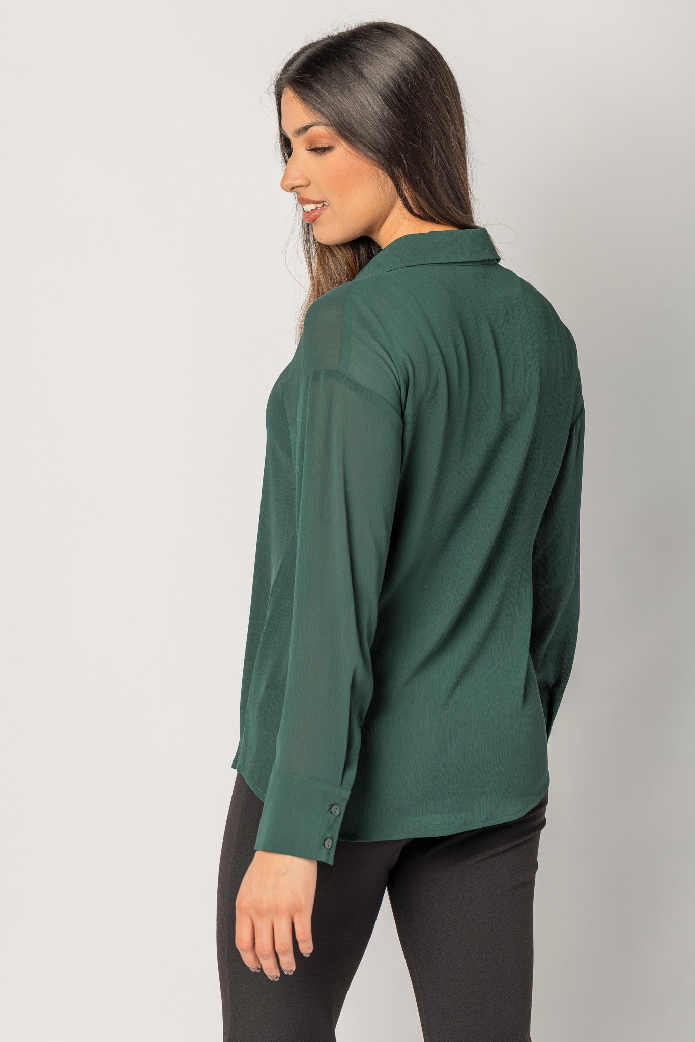 Blouse en mousseline froissée