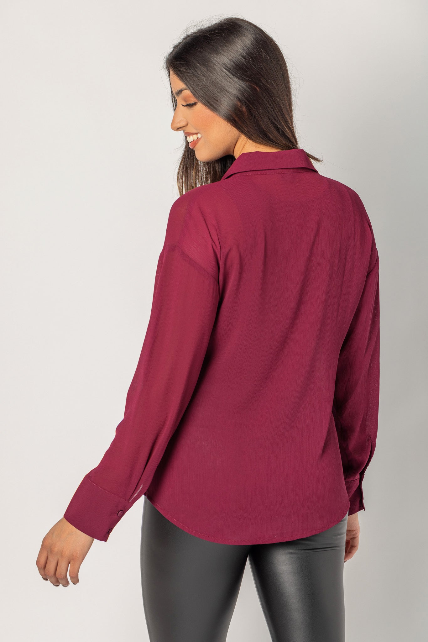 Blouse en mousseline froissée