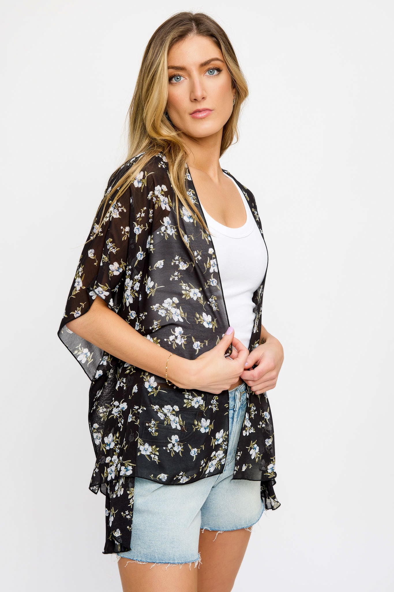 Ditsy Chiffon Kimono
