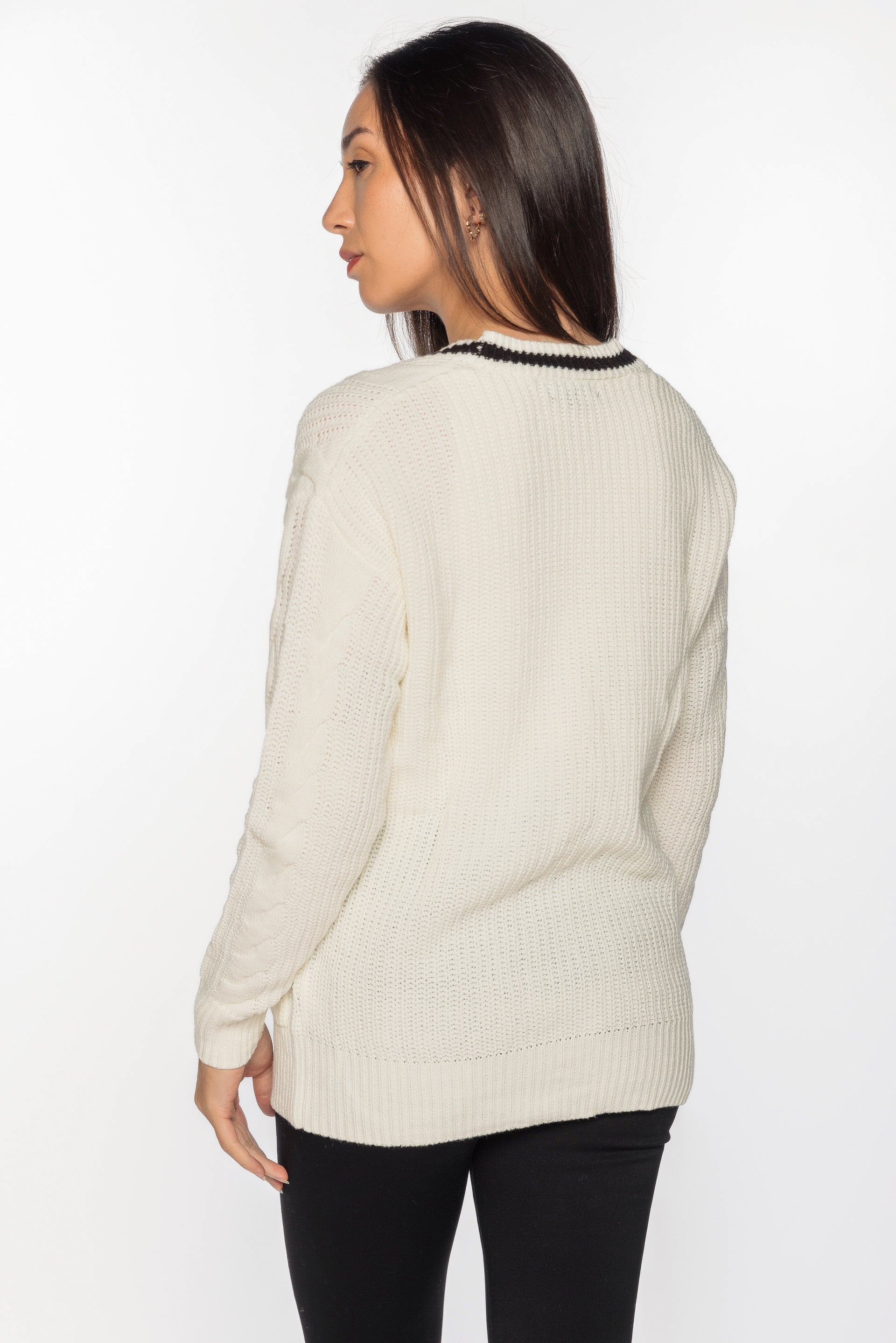 Cable Knit Collegiate Cardigan