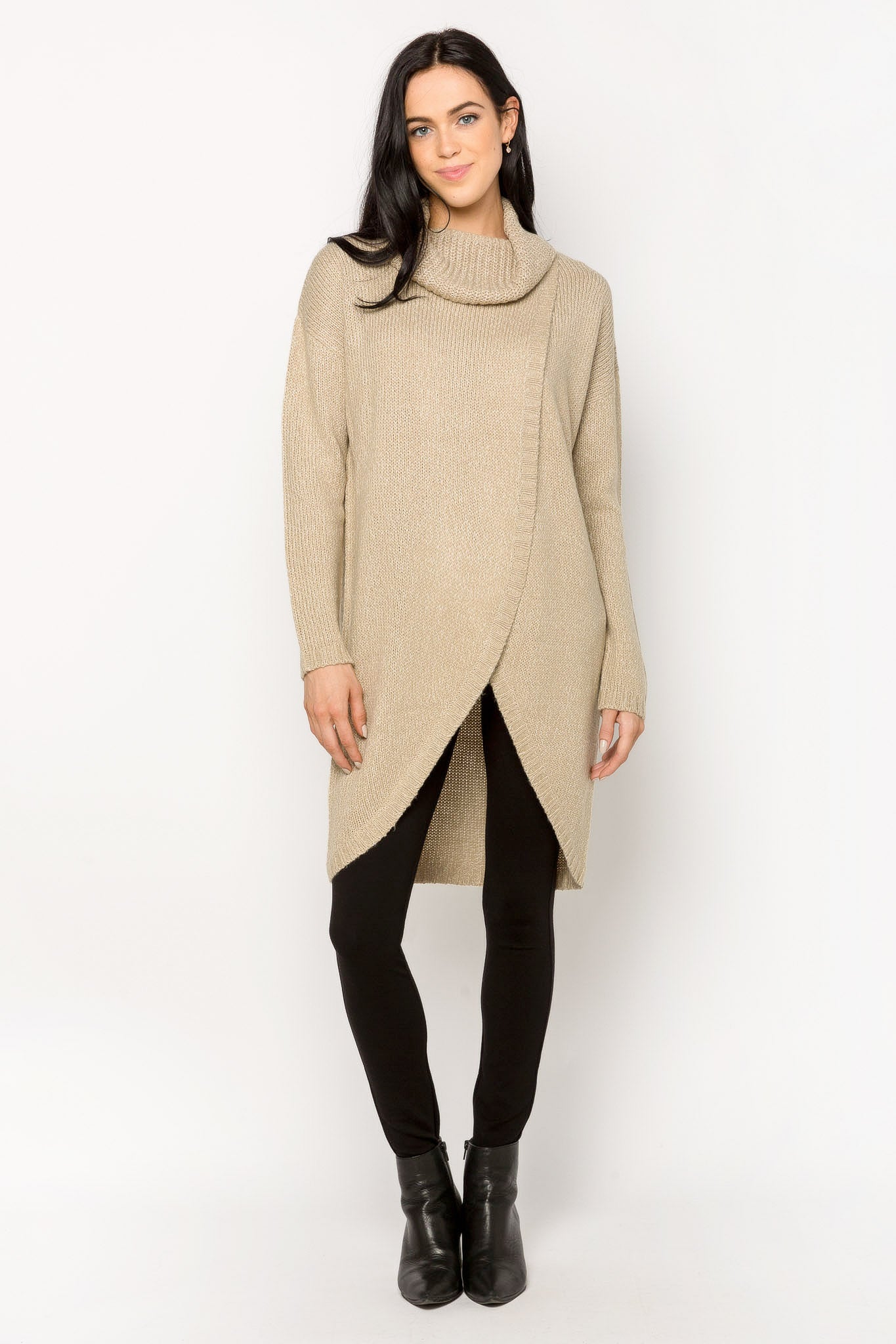 Beige tunic sweater best sale