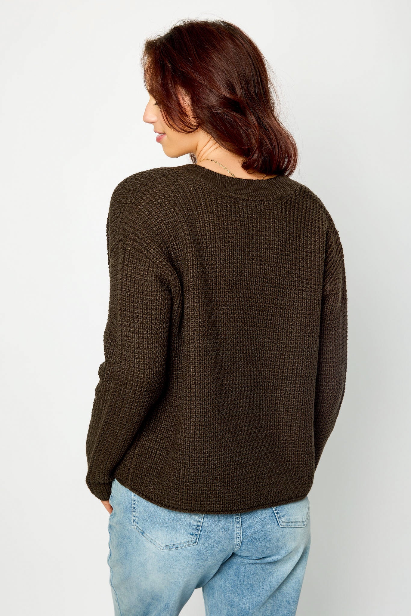 Cardigan ouvert en tricot gaufré