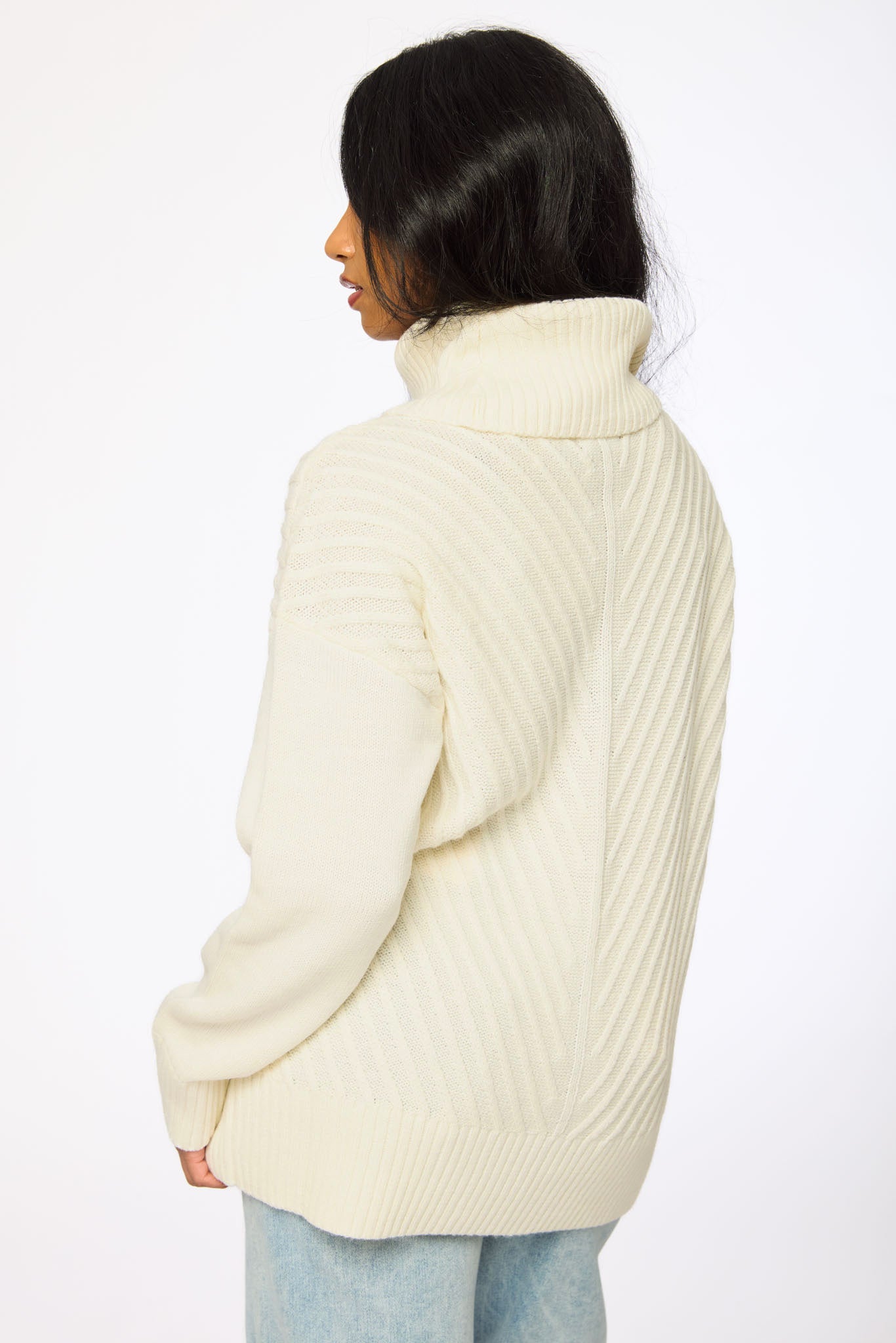 Mitered Turtleneck Sweater
