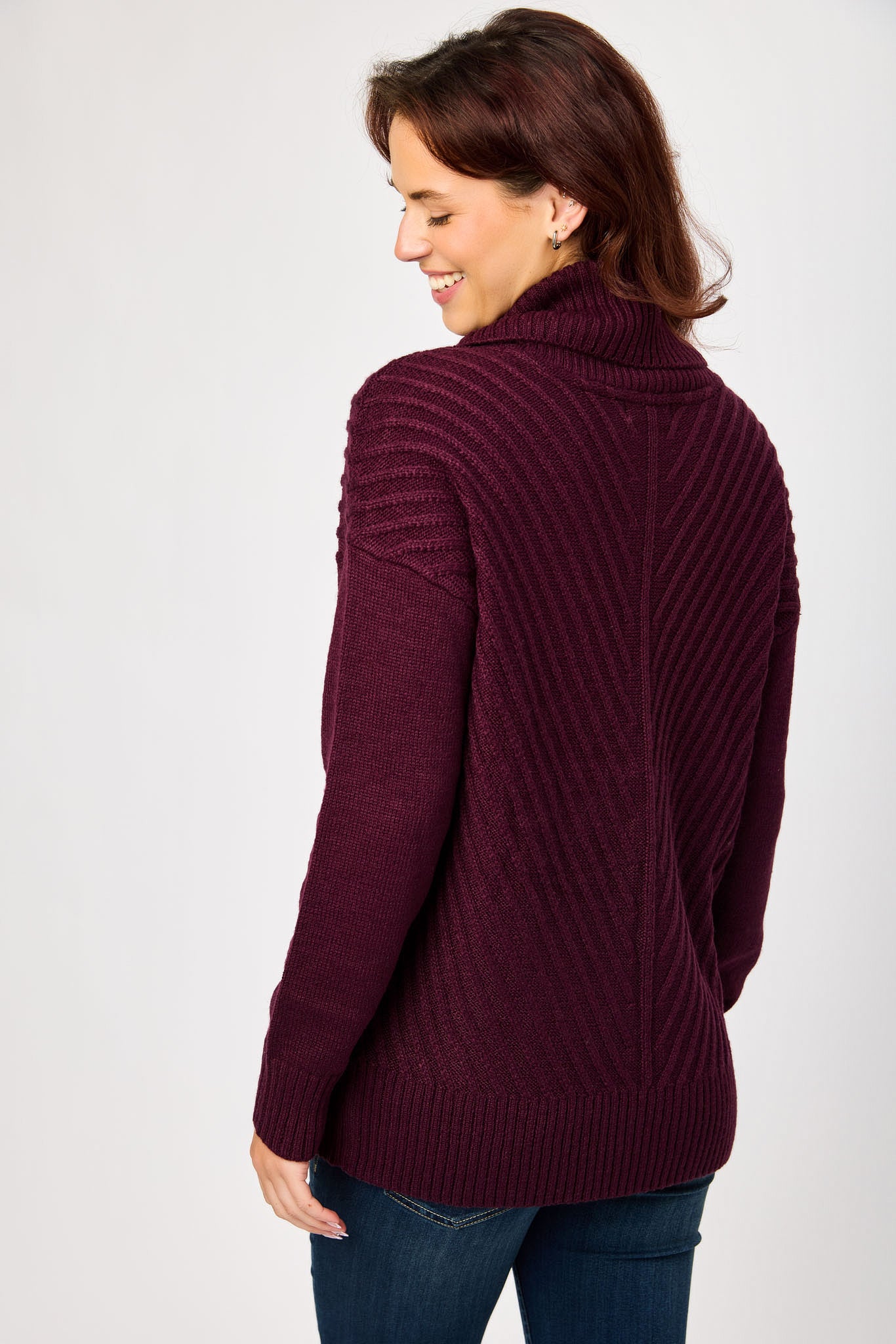 Mitered Turtleneck Sweater