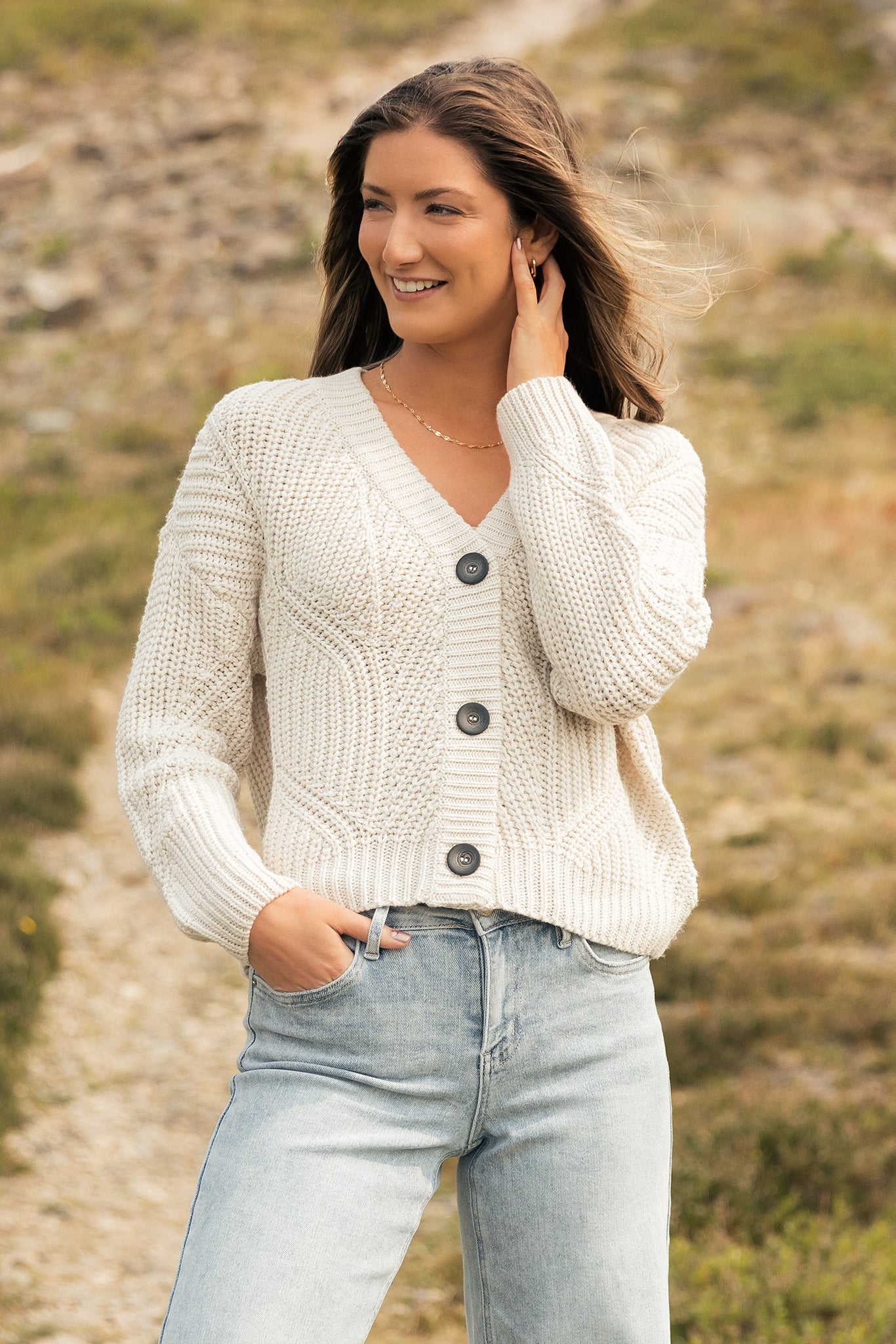Cardigan boutonné stylr grand-père