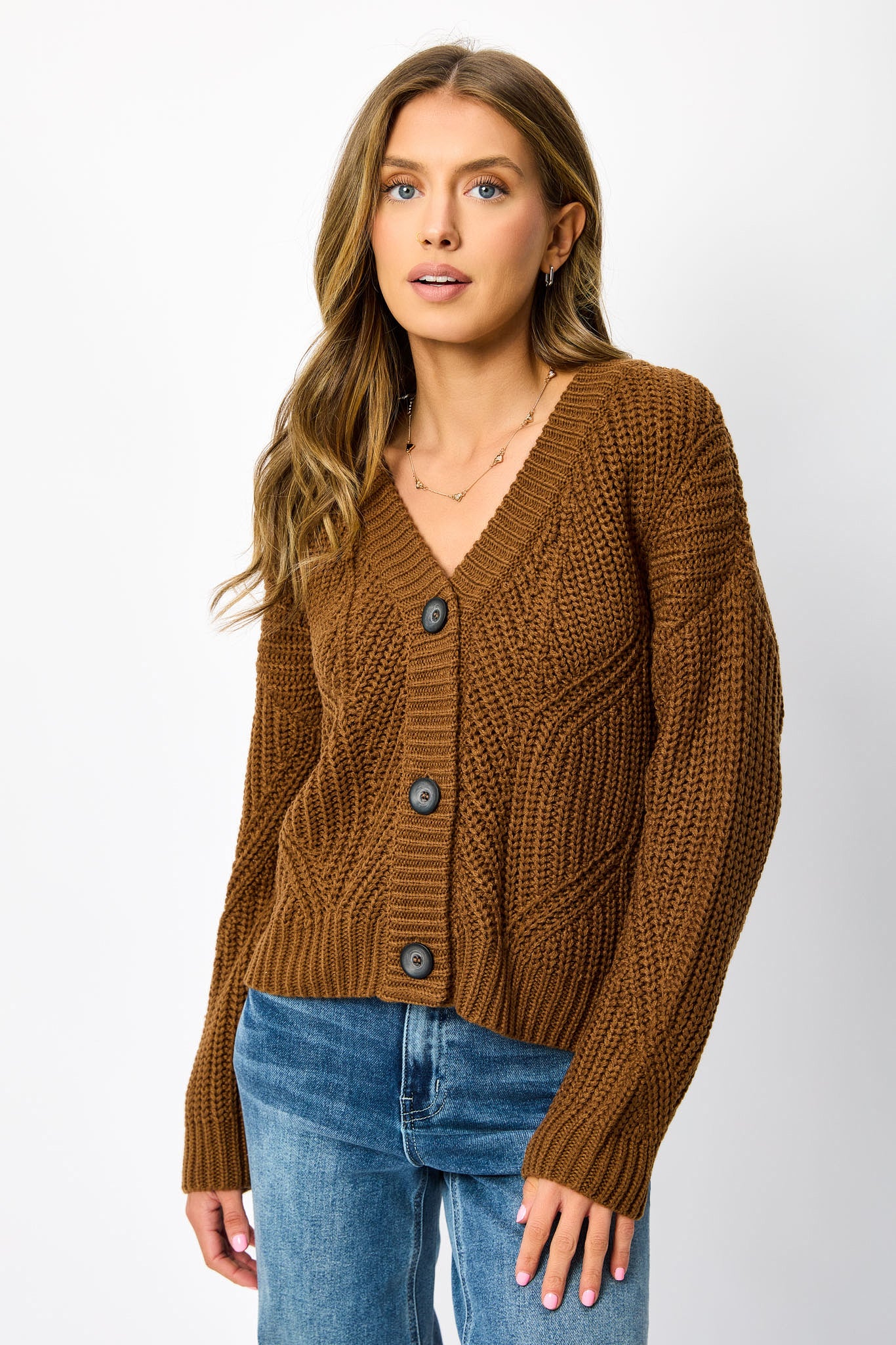 Cardigan boutonné stylr grand-père