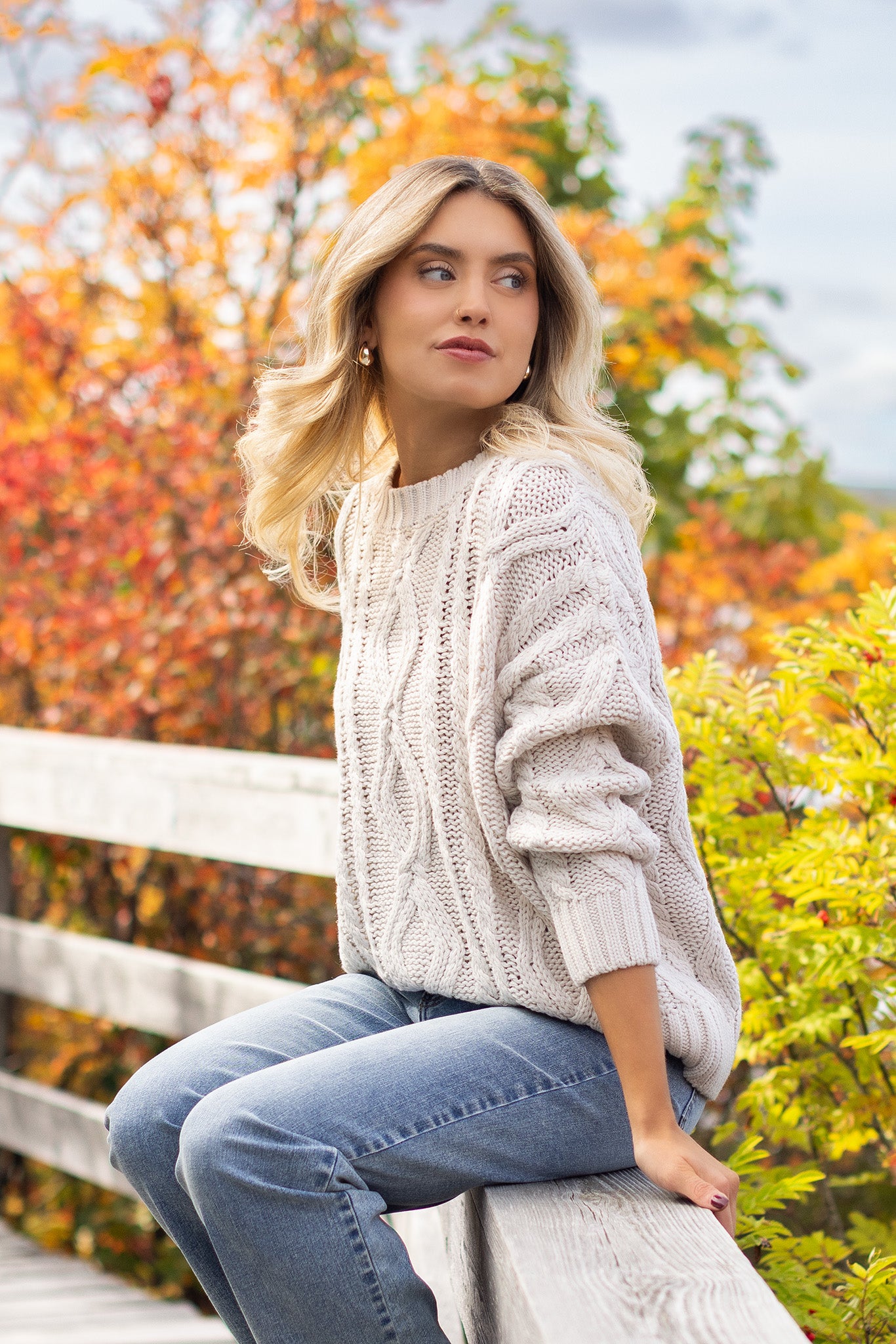 Oversized Cable-Knit Sweater