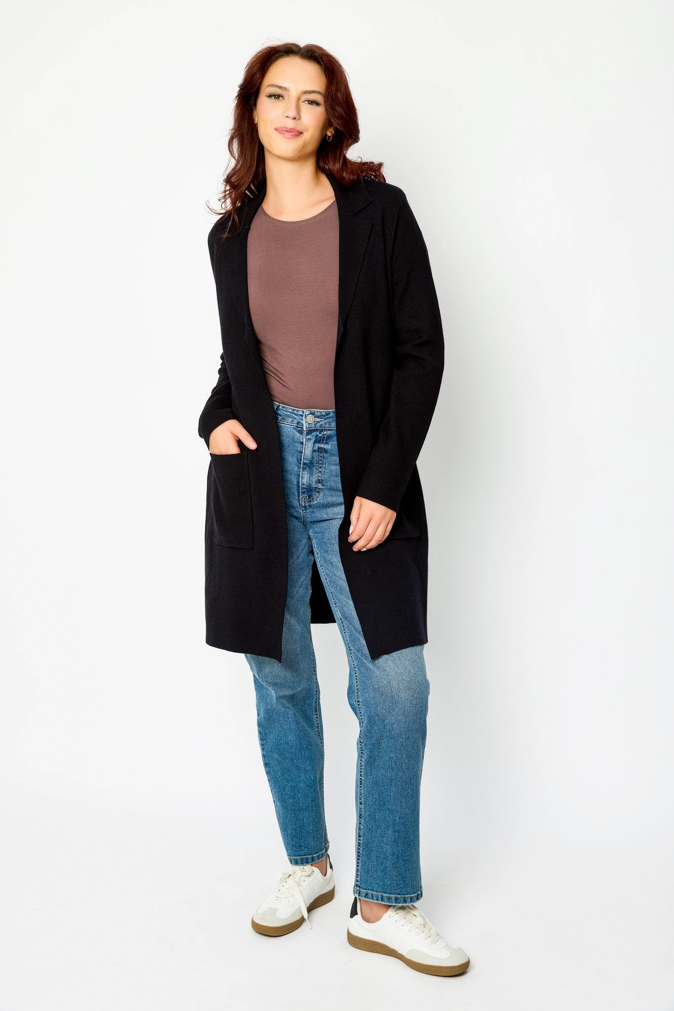 Veston long en tricot de luxe