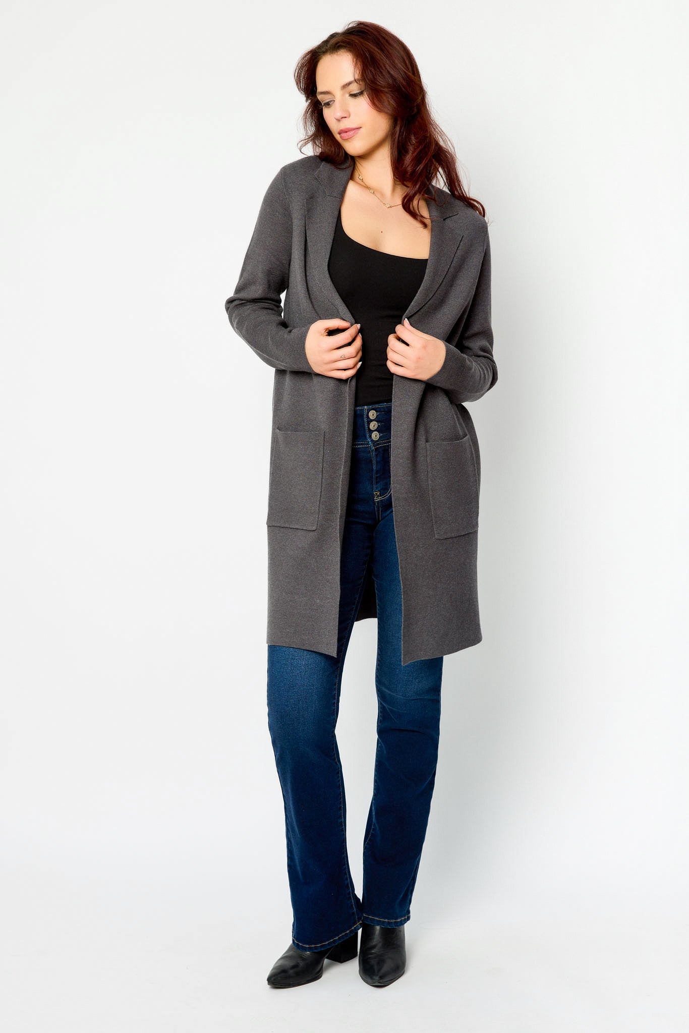 Veston long en tricot de luxe