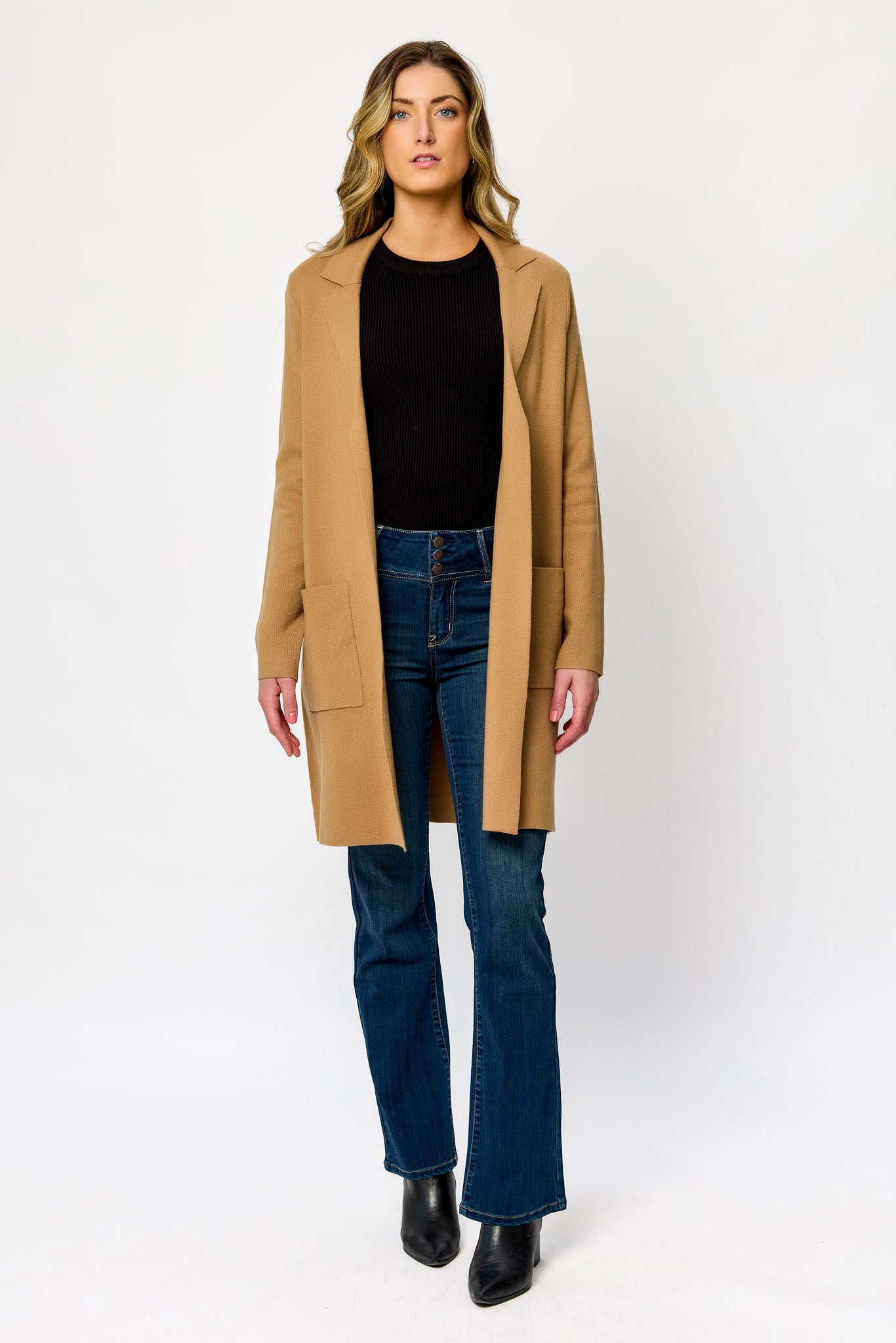 Veston long en tricot de luxe