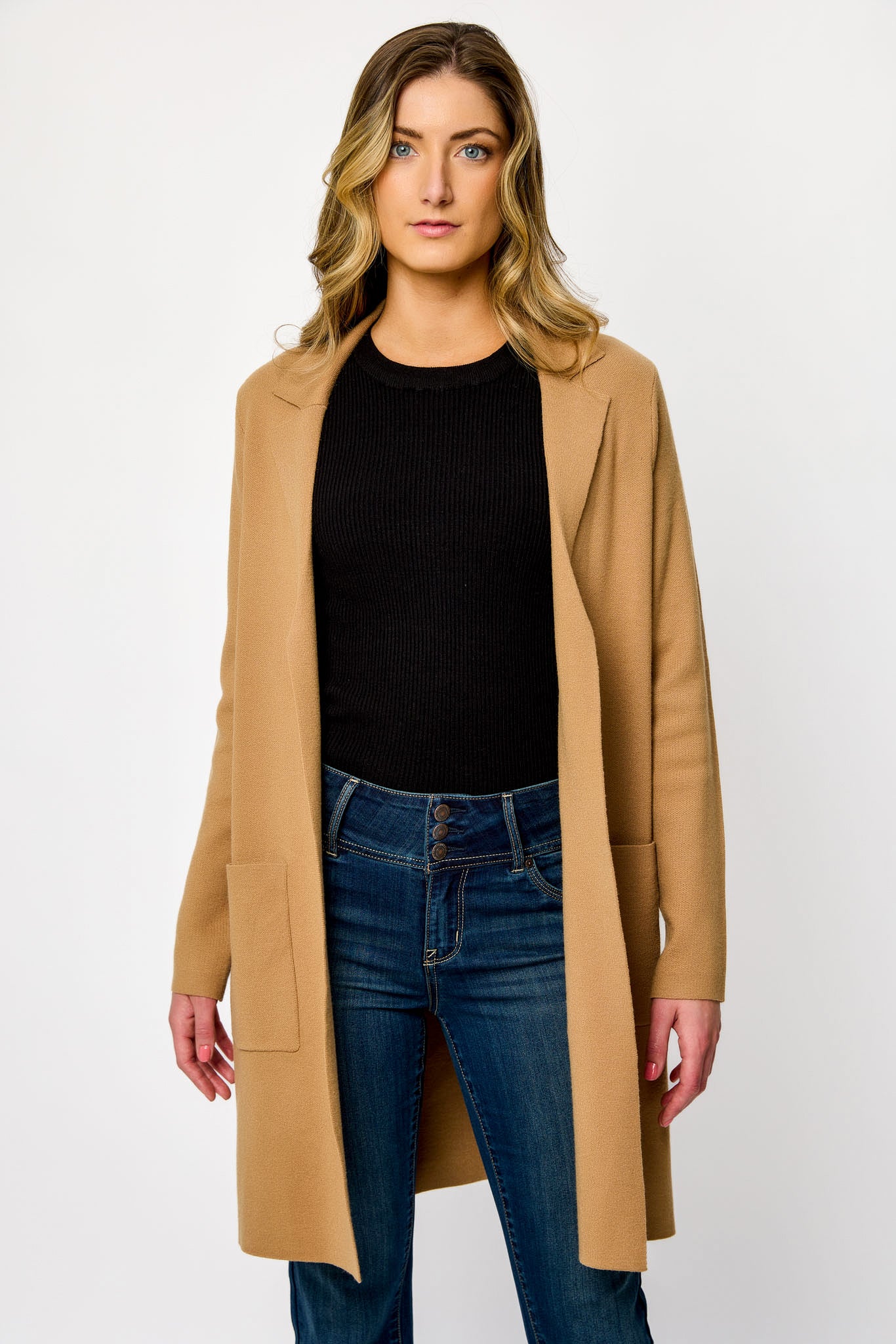 Veston long en tricot de luxe