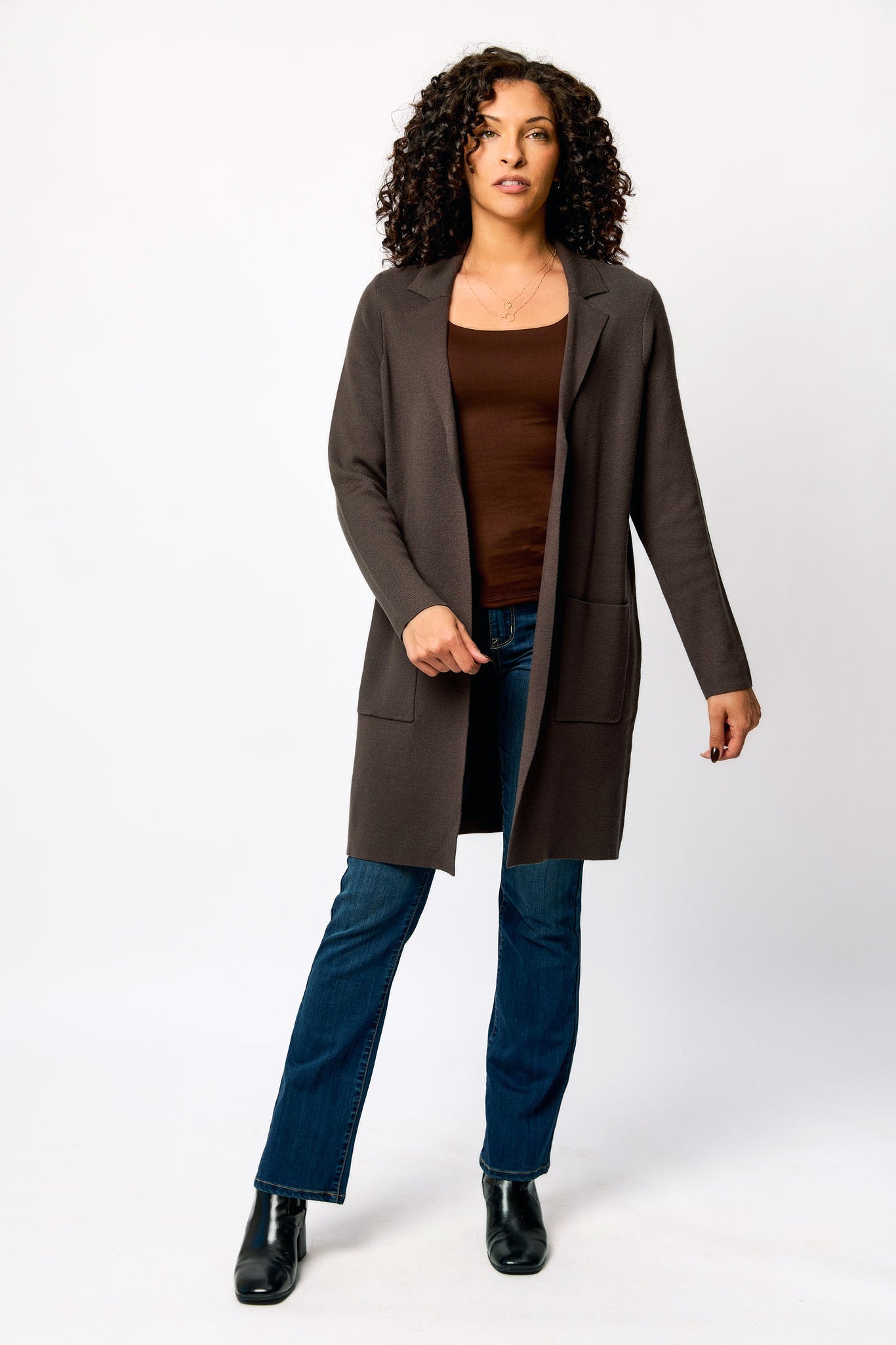 Veston long en tricot de luxe