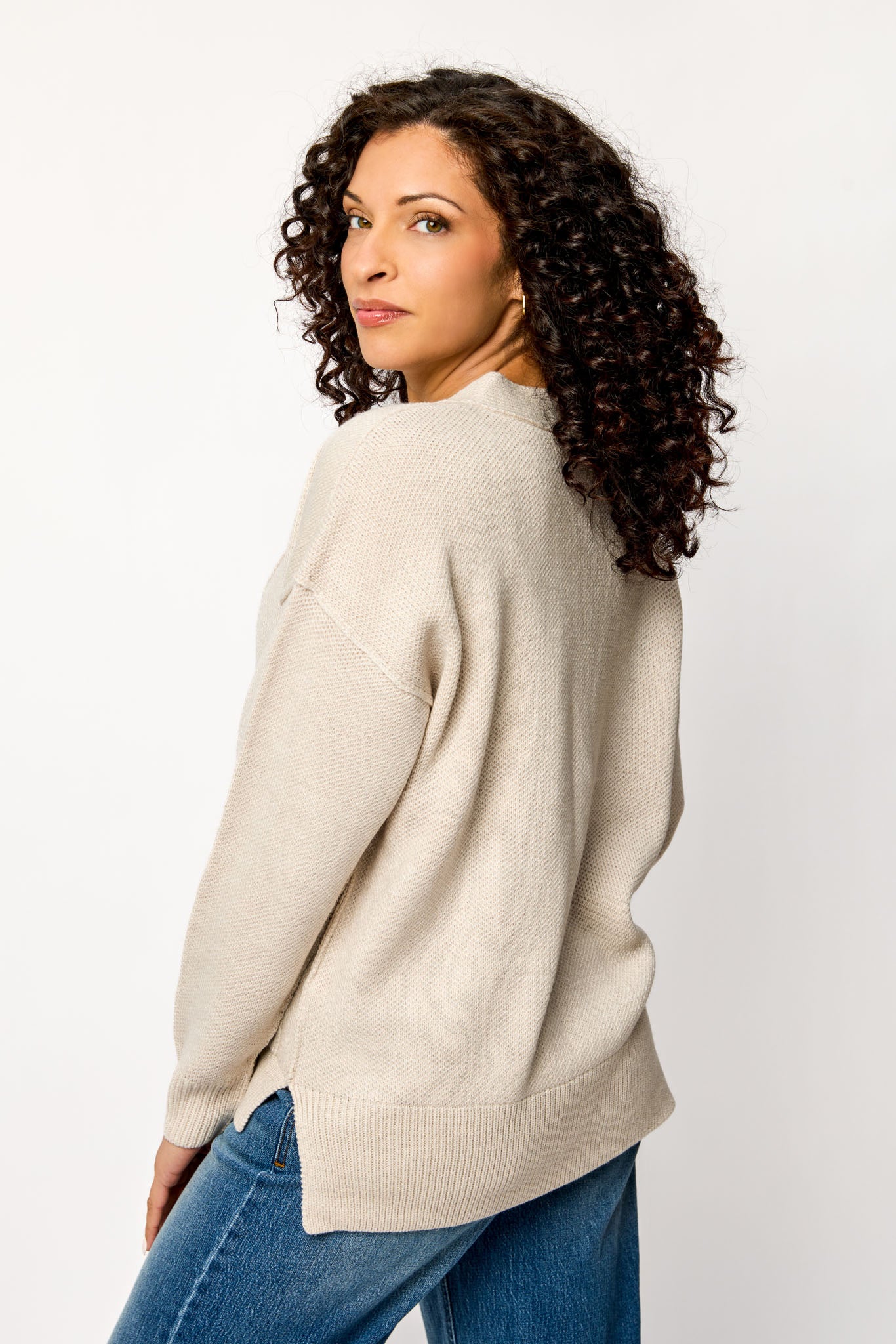 V-Neck Long Sleeve Cardigan