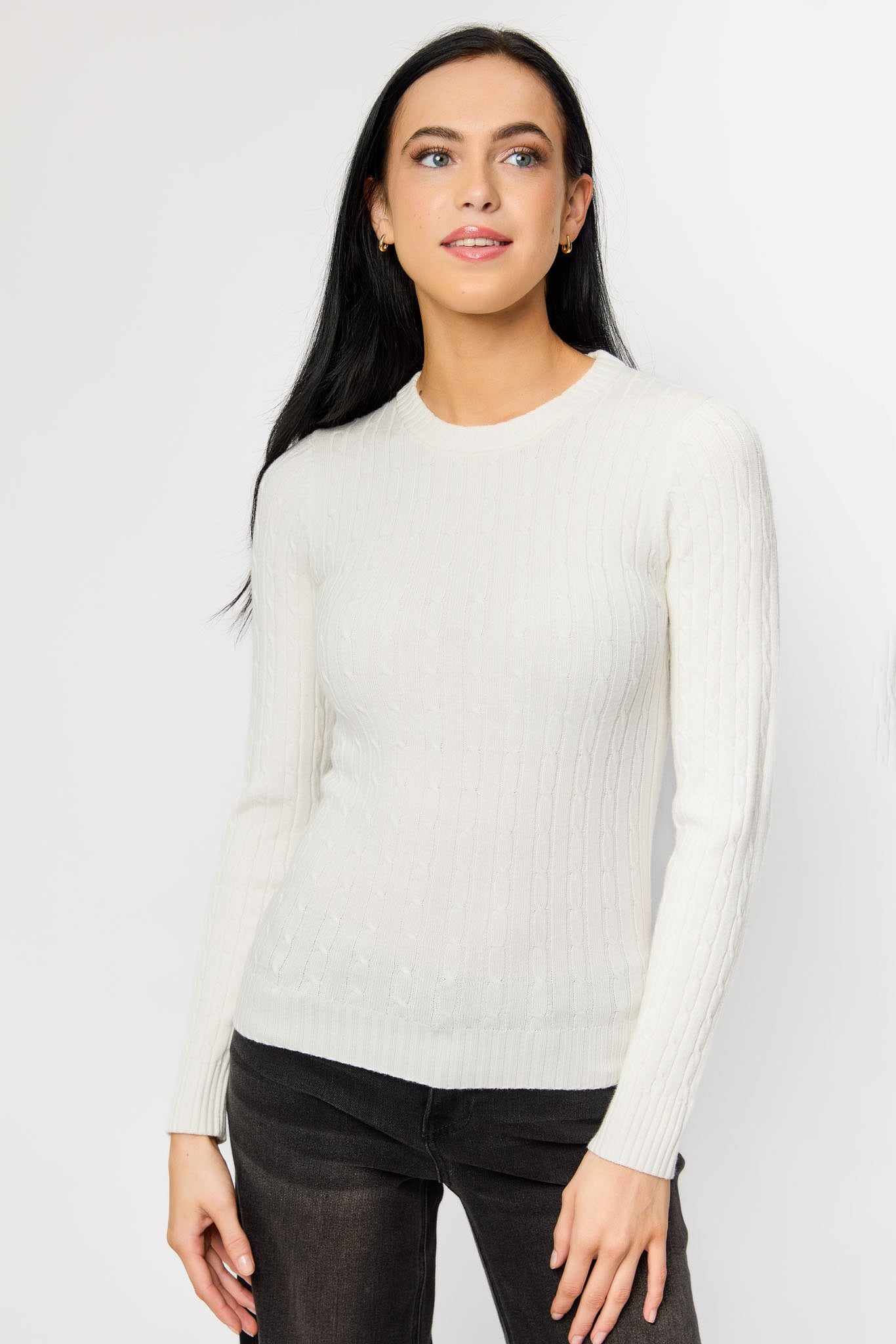 Mini-Cable Crew-Neck Sweater