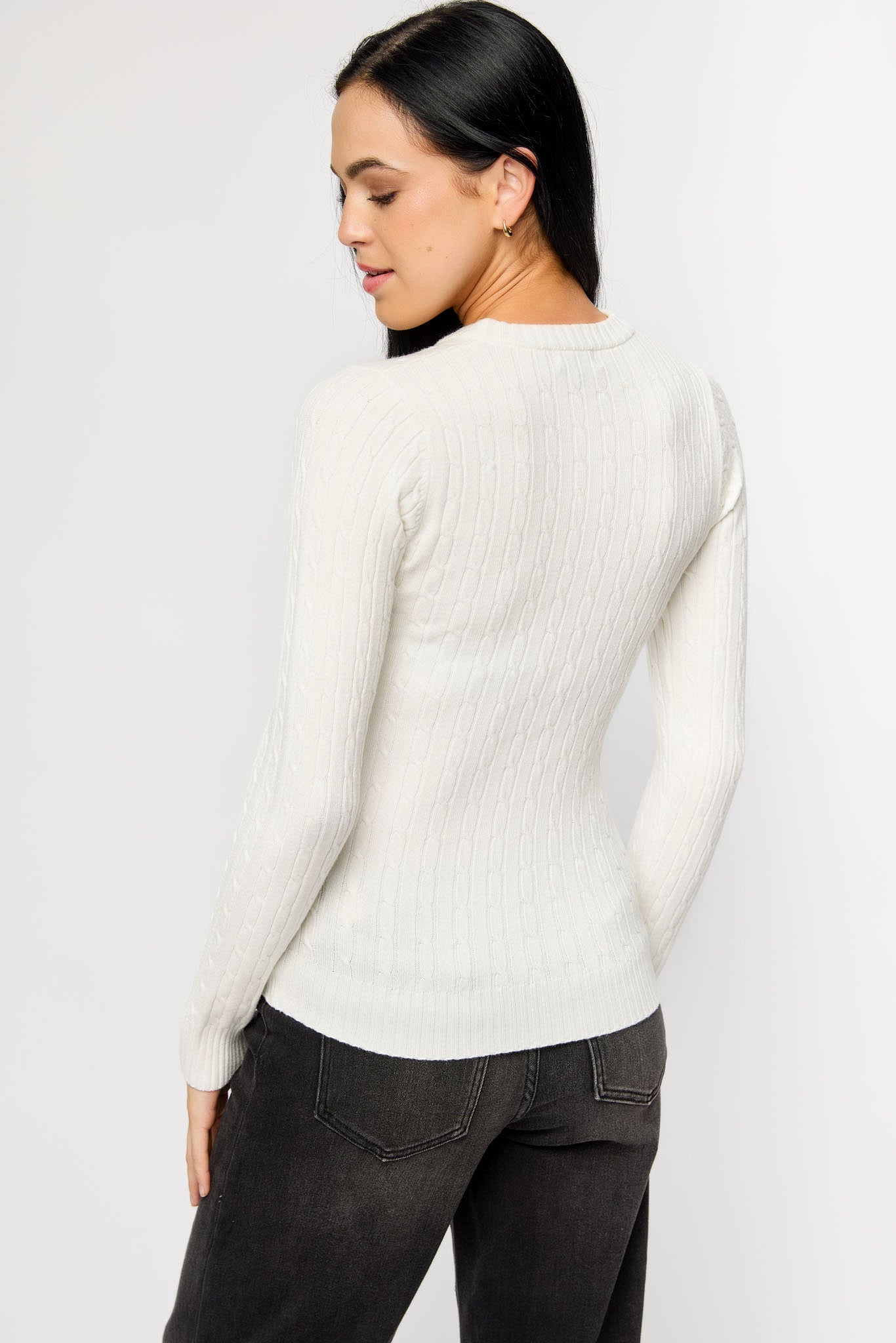 Mini-Cable Crew-Neck Sweater