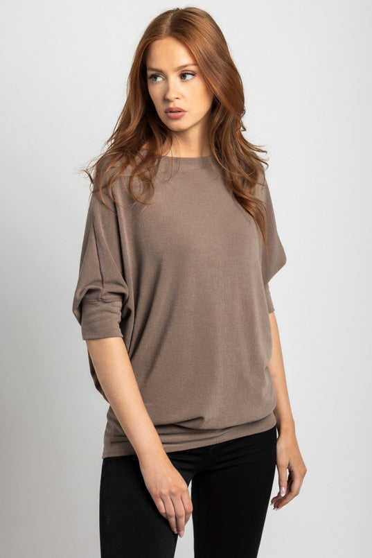 Chandail hacci manches 3/4 style chauve-souris