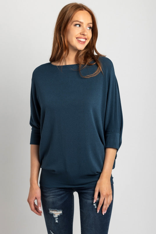 Chandail hacci manches 3/4 style chauve-souris