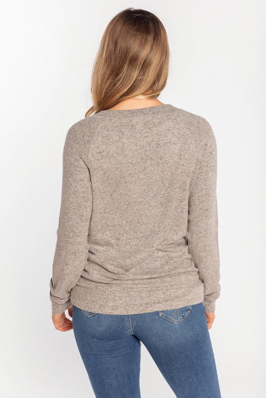SuperSoft Long Sleeve Sweater with Flatlock Stitching
