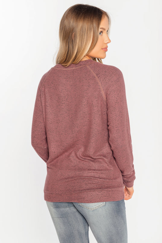 SuperSoft Long Sleeve Sweater with Flatlock Stitching