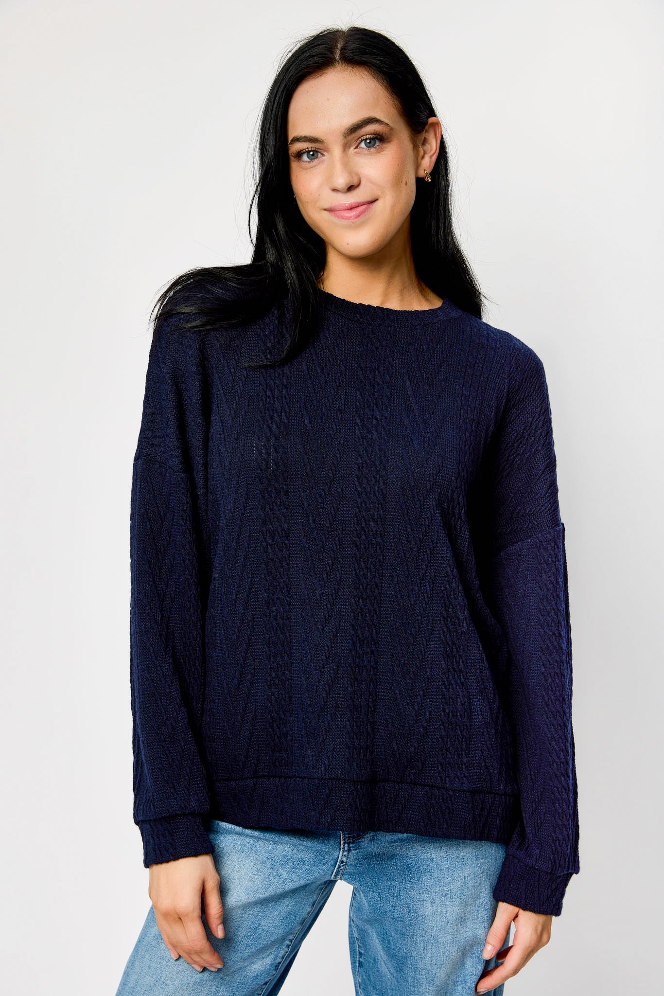 Cable Knit Balloon Sleeve Sweater