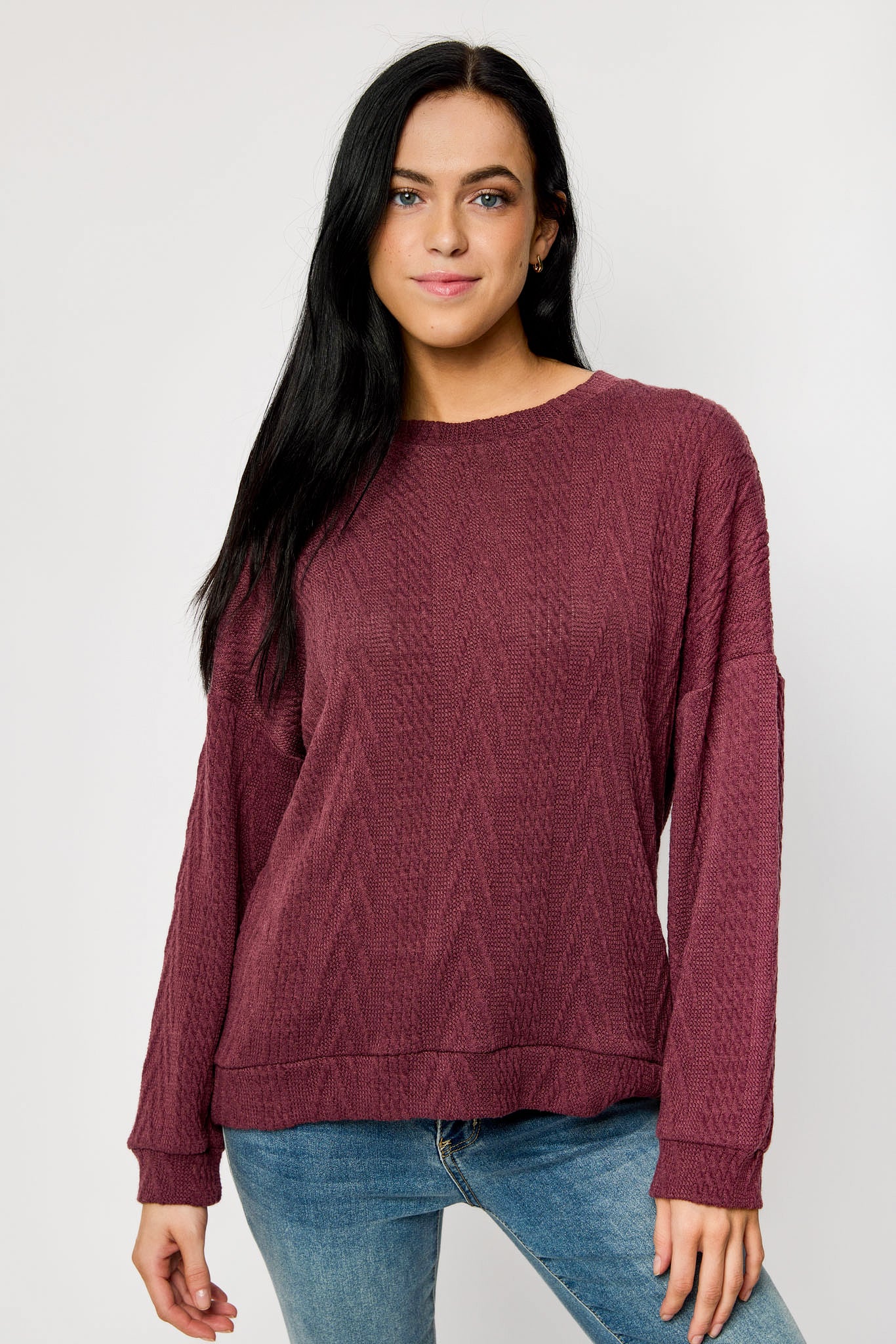 Cable Knit Balloon Sleeve Sweater