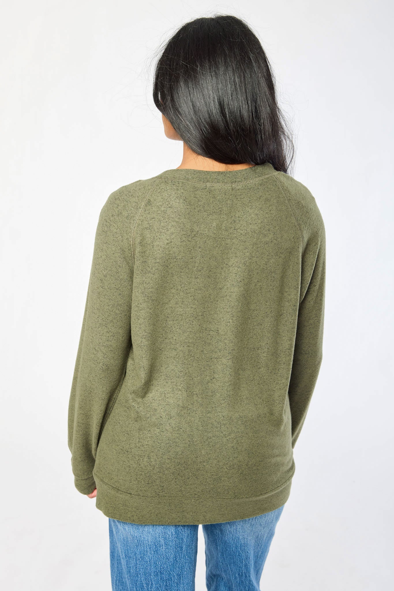 Long-Sleeve Supersoft Sweater with Flatlock Stitching