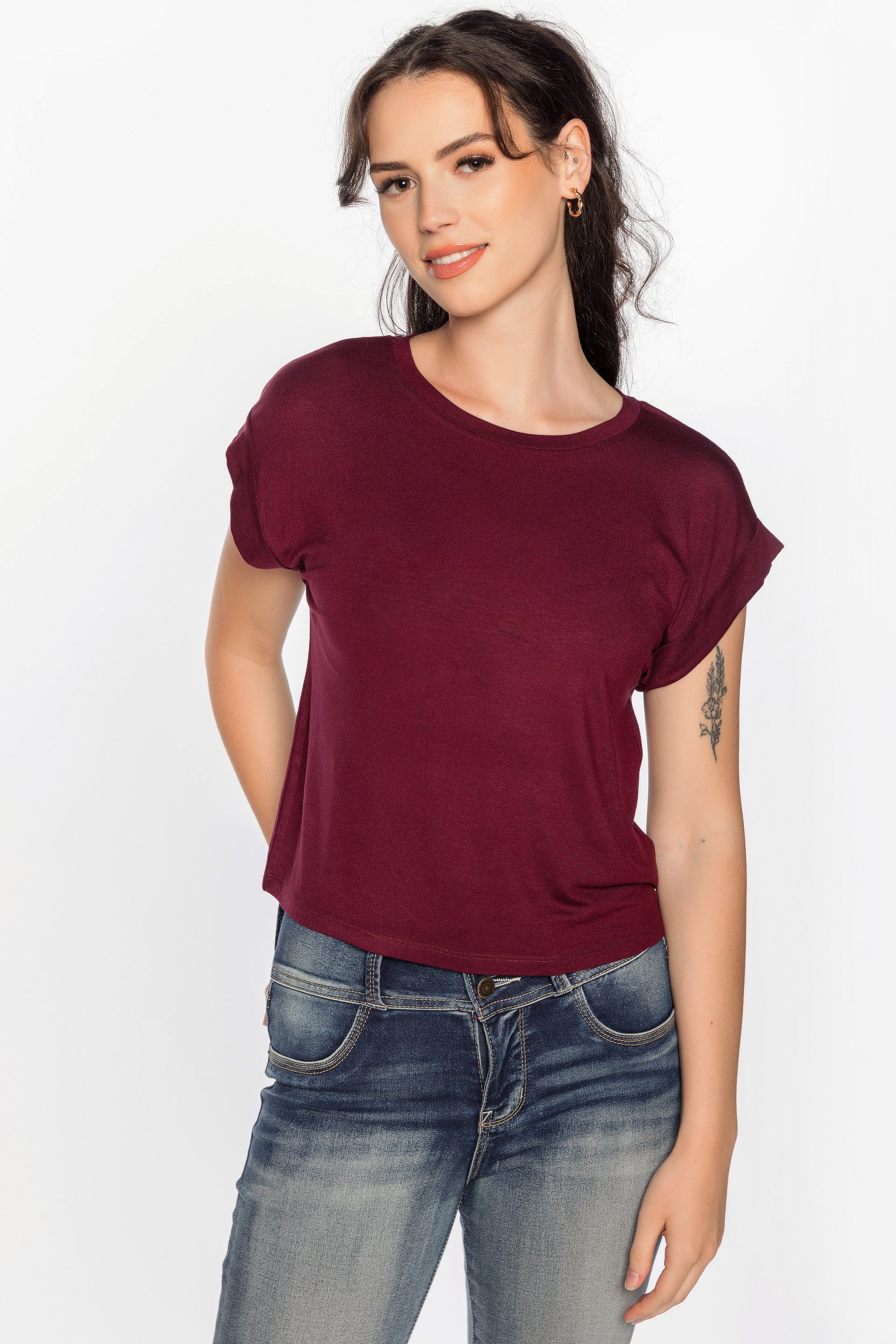Cuffed Short Sleeve Tee
