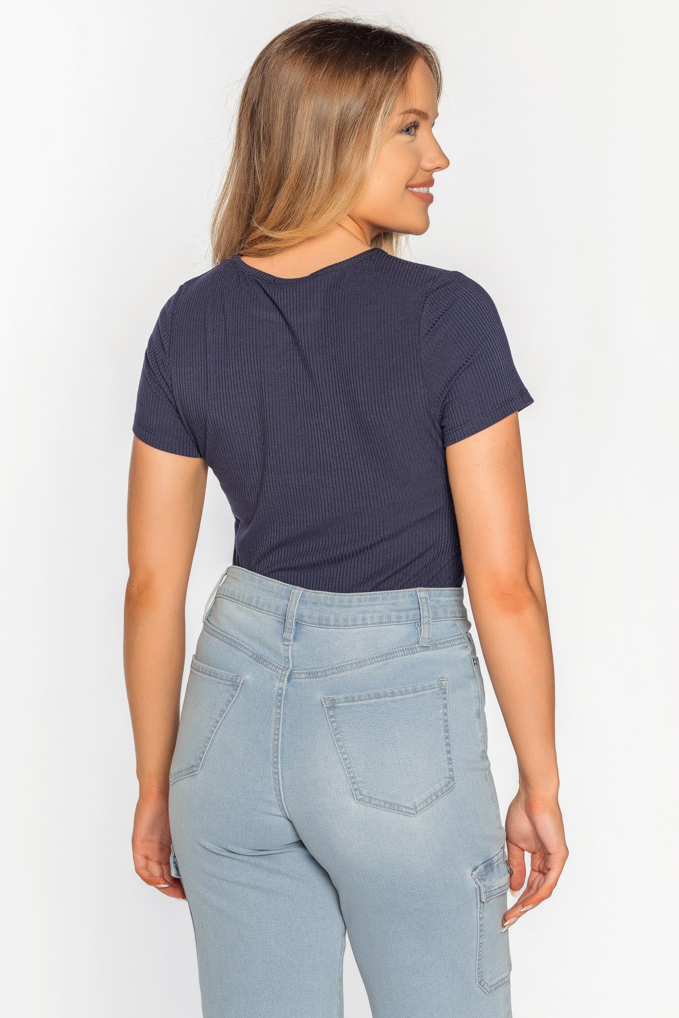 Rib Short Sleeve Crewneck Tee