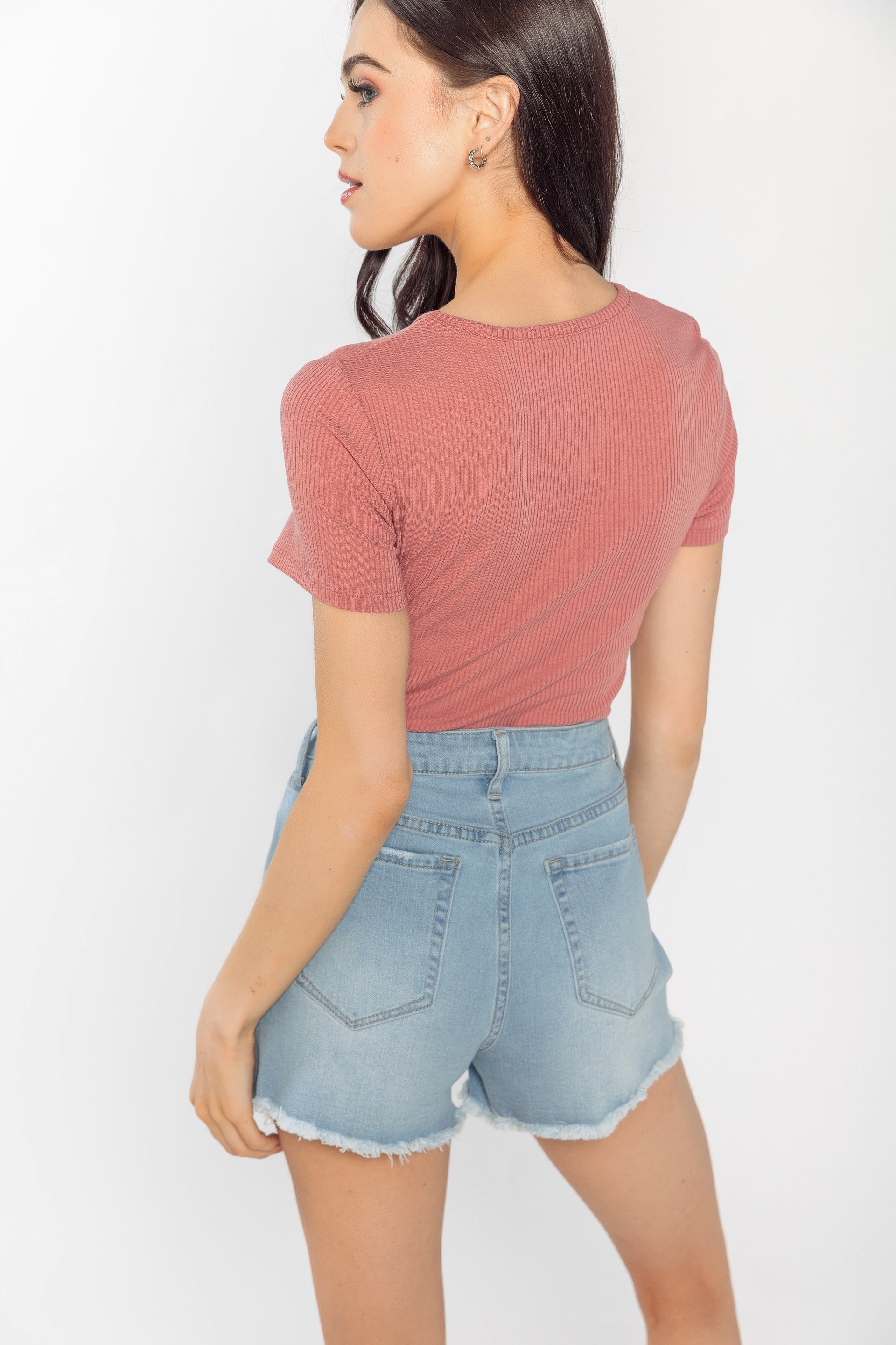 Rib Short Sleeve Crewneck Tee