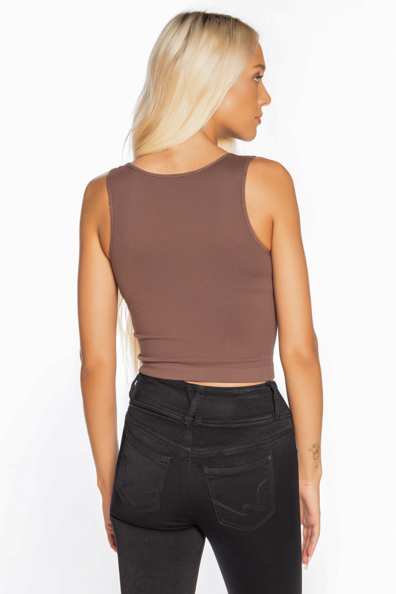 WallFlower Olivia Seamless V-Neck Cropped Tank