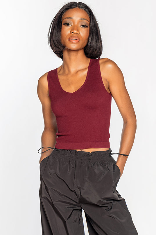 WallFlower Olivia Seamless V-Neck Cropped Tank