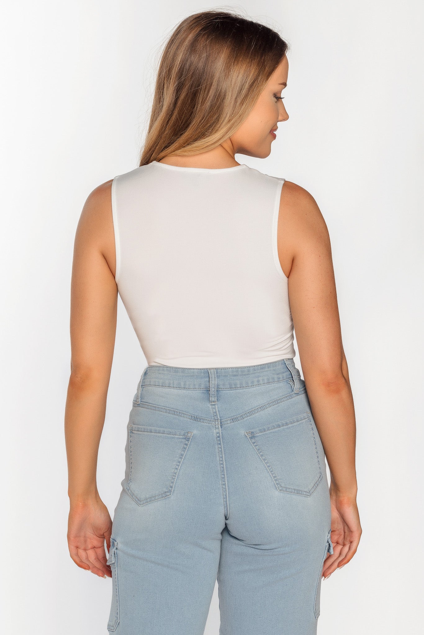 Sleeveless High Neck Tank