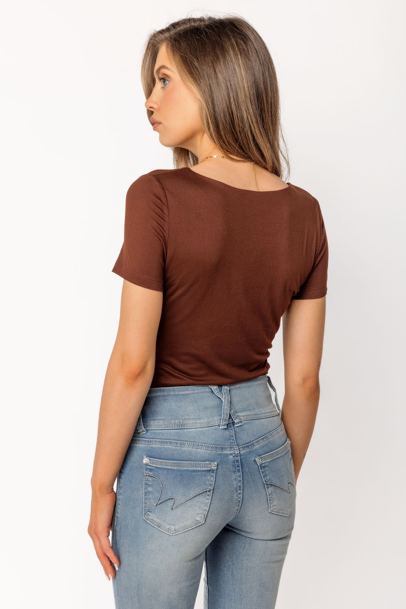 Short Sleeve Square Neck Top