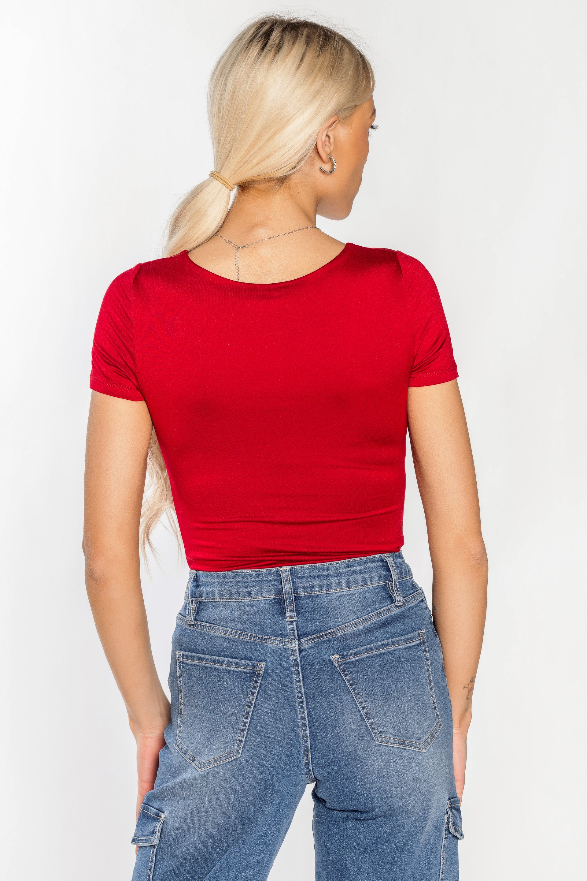 Short Sleeve Square Neck Top