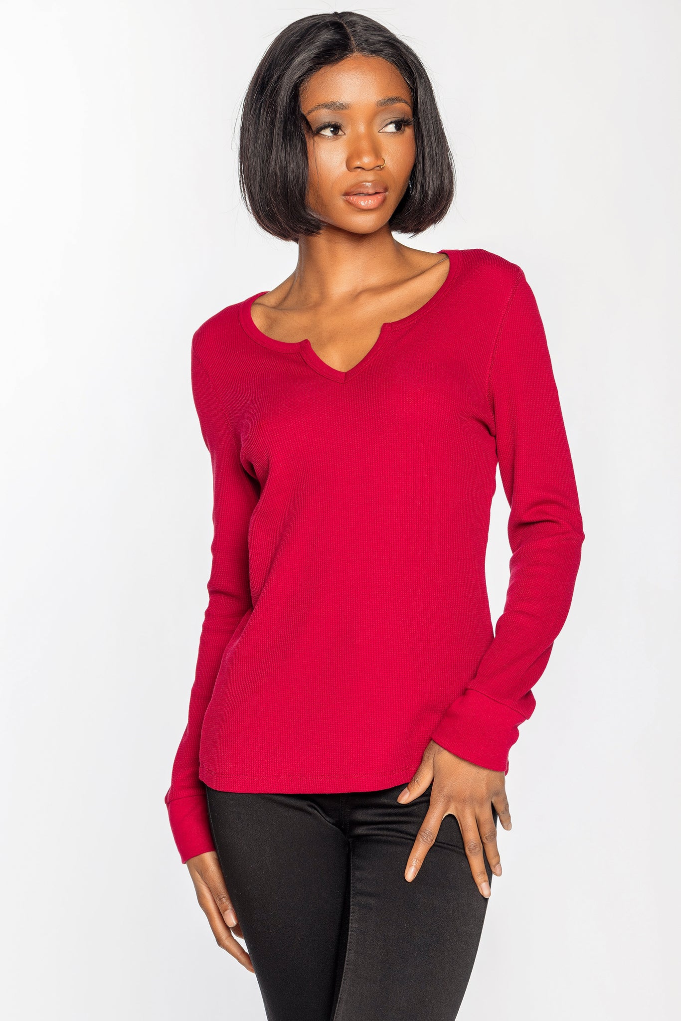 Thermal Knit Notch Long Sleeve