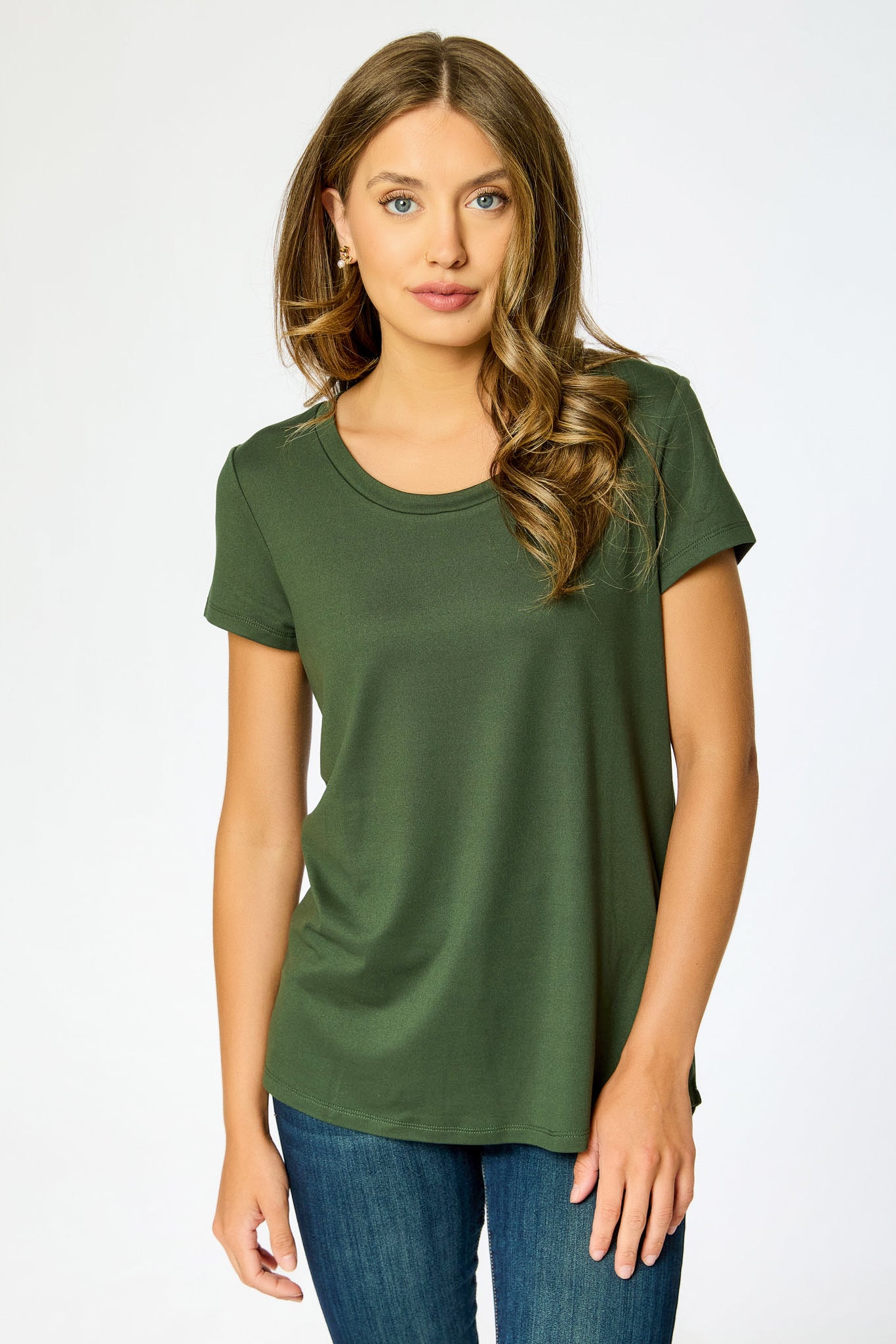 Cap-Sleeve Scoopneck Tee