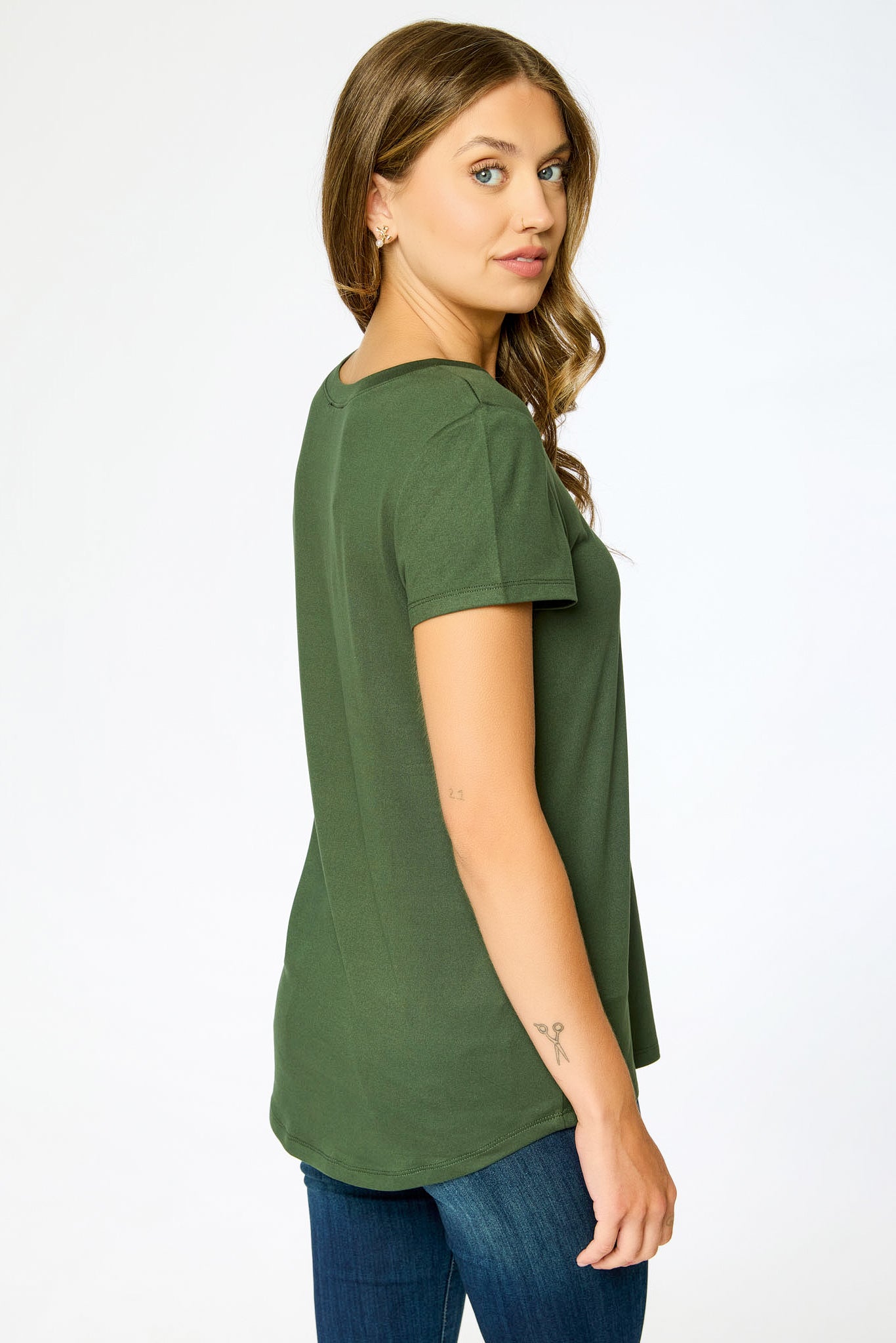 Cap-Sleeve Scoopneck Tee
