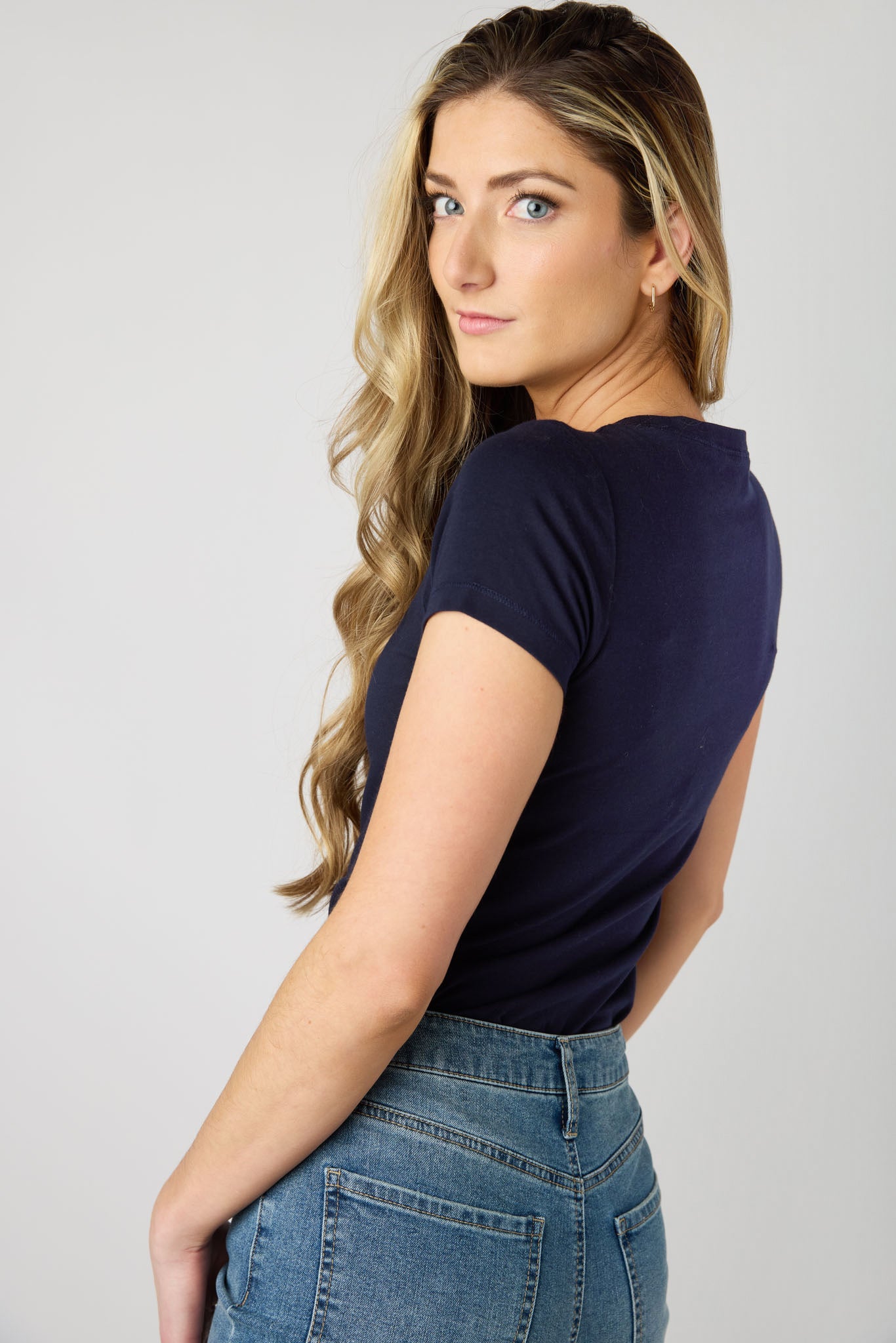 Cap-Sleeve Crew-Neck Tee