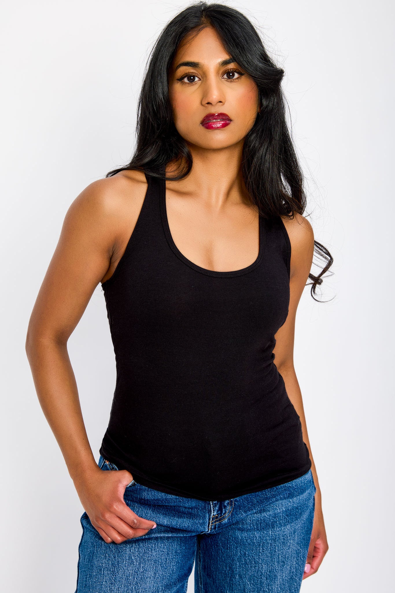 Basic Cotton Racerback Tank Top