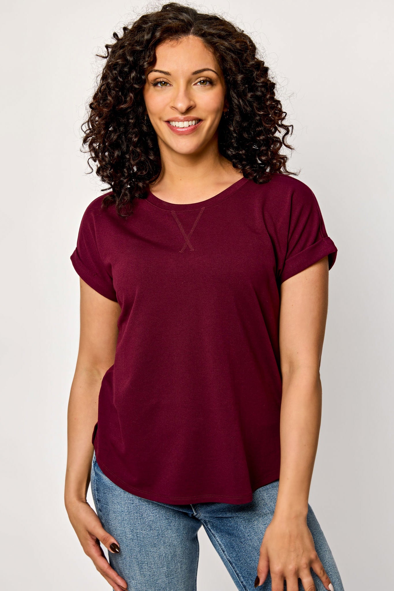 Short-Sleeve Sweatshirt with Side Slits