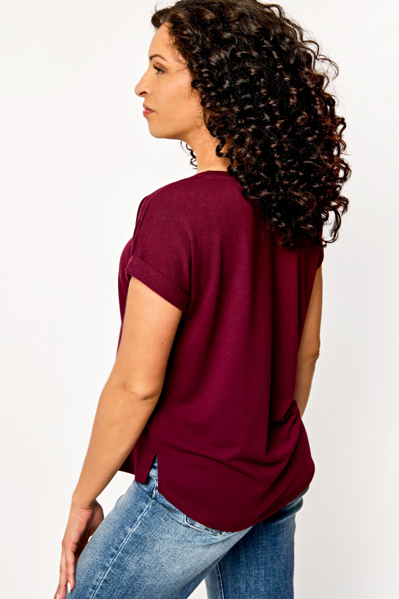 Short-Sleeve Sweatshirt with Side Slits