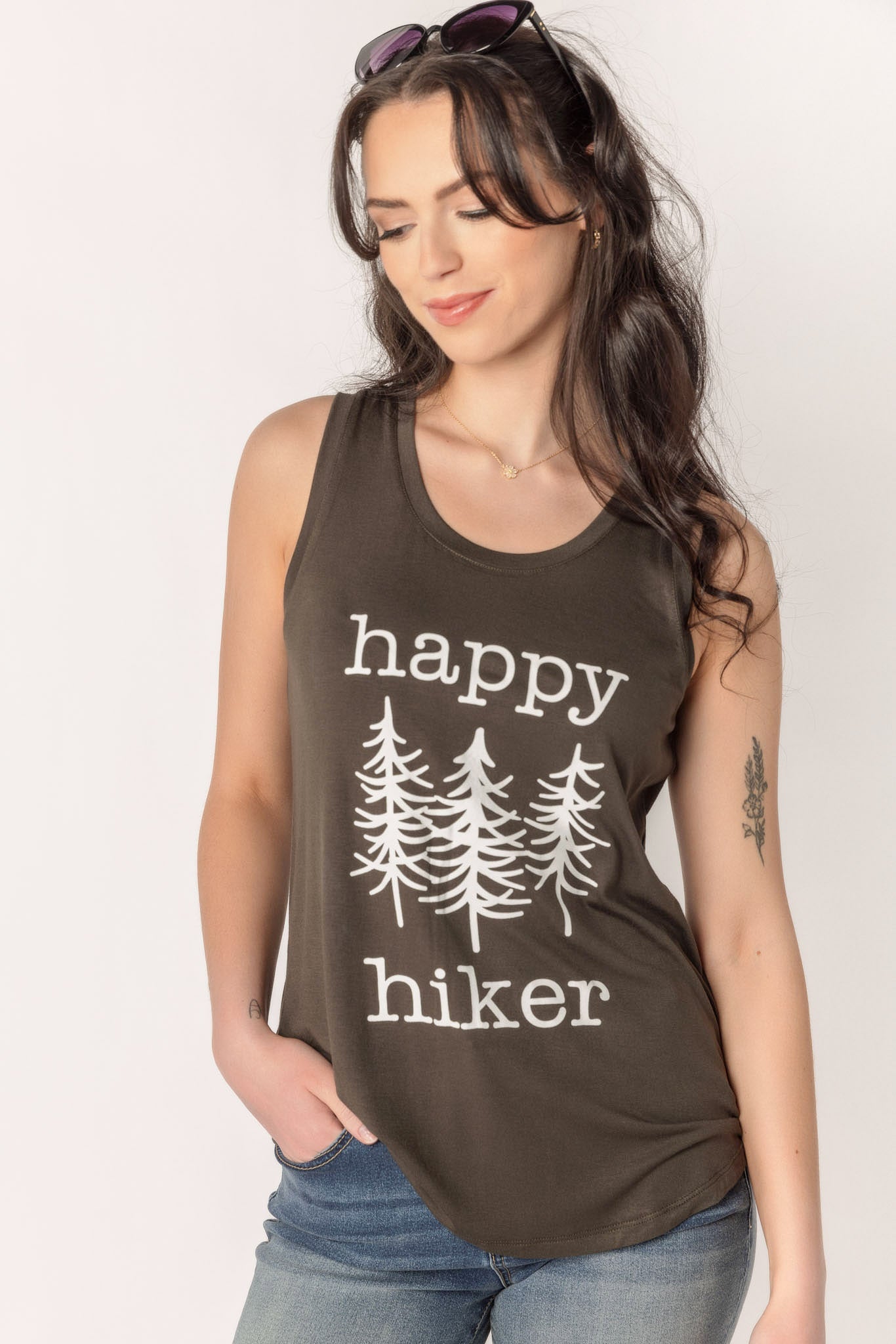 &quot;Happy Hiker&quot; Graphic Tank