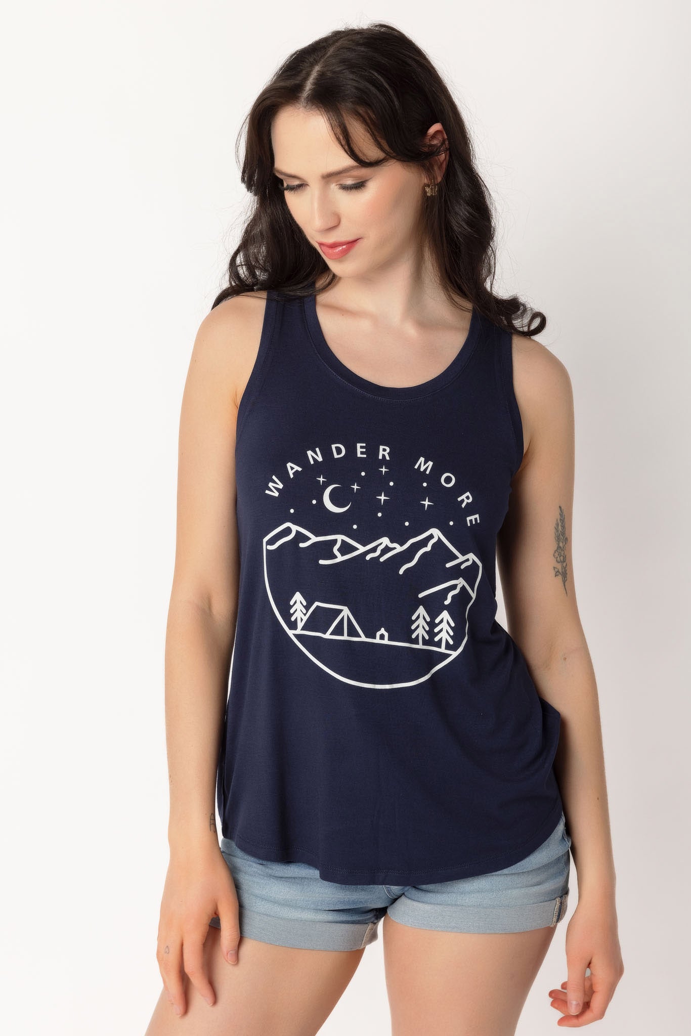 &quot;Wander More&quot; Graphic Tank