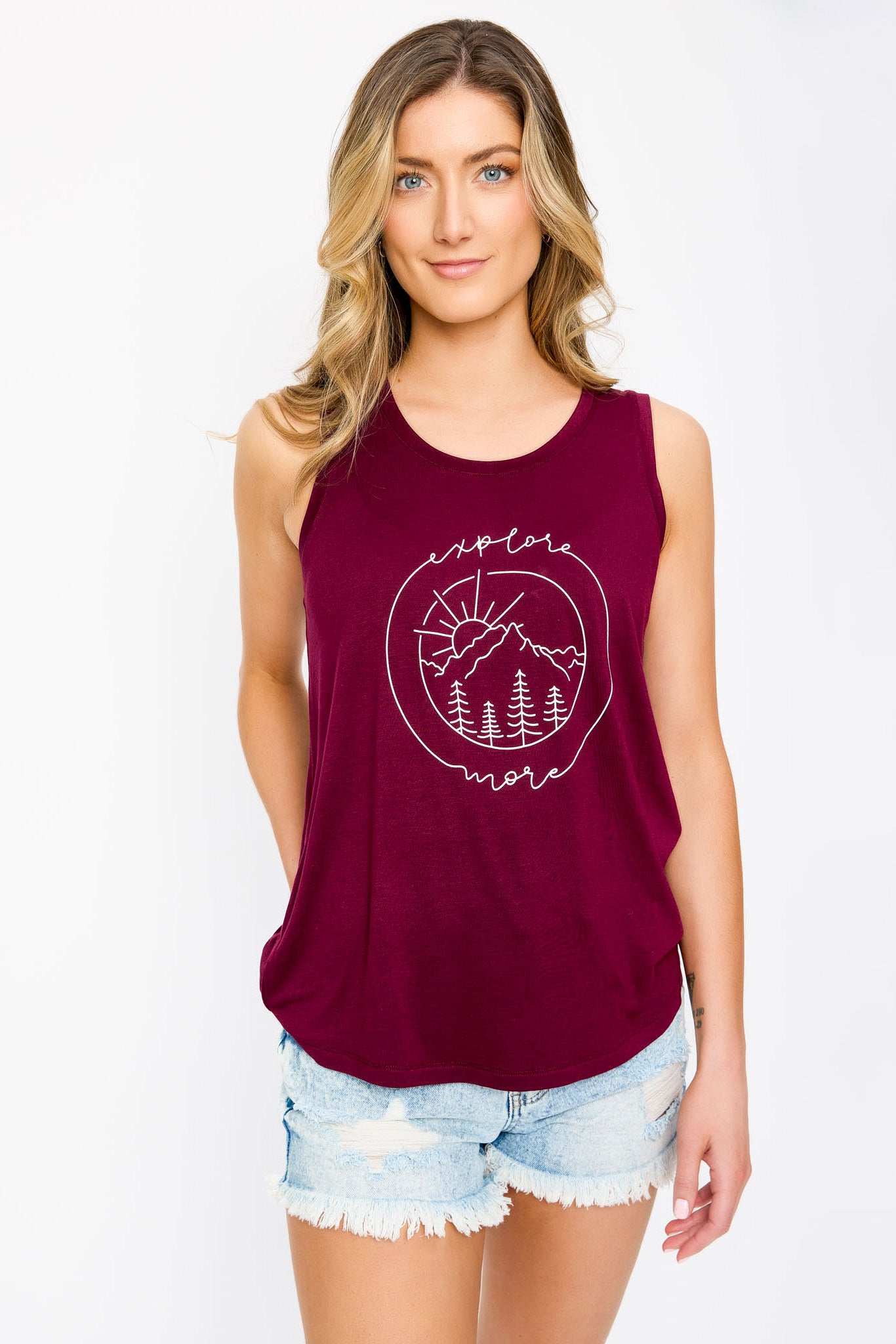 Camisole imprimée de « Explore more »