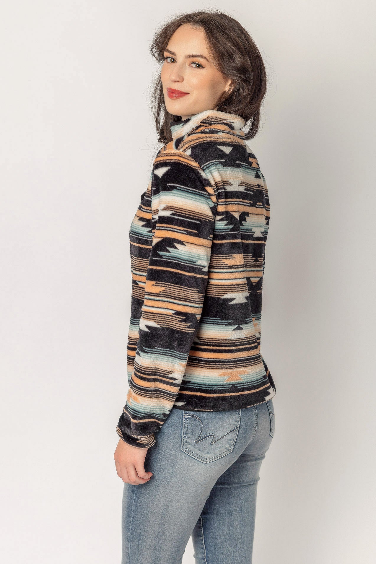 Wallflower Cambridge Desert Geometric 1/4 Zip Up