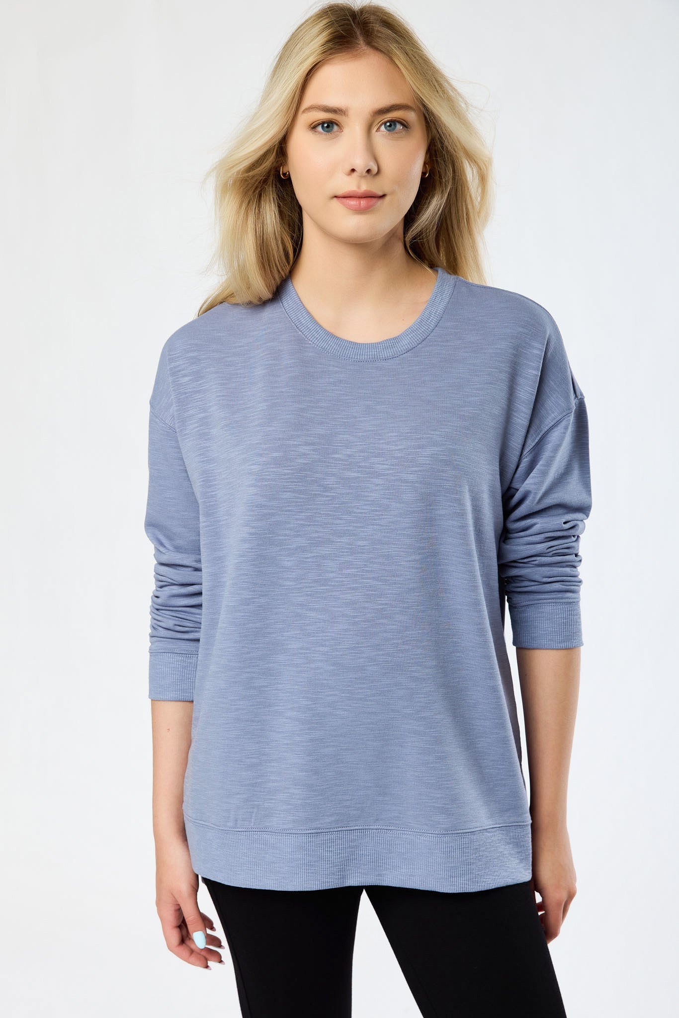 Fleece Sweatshirt with Side Slits